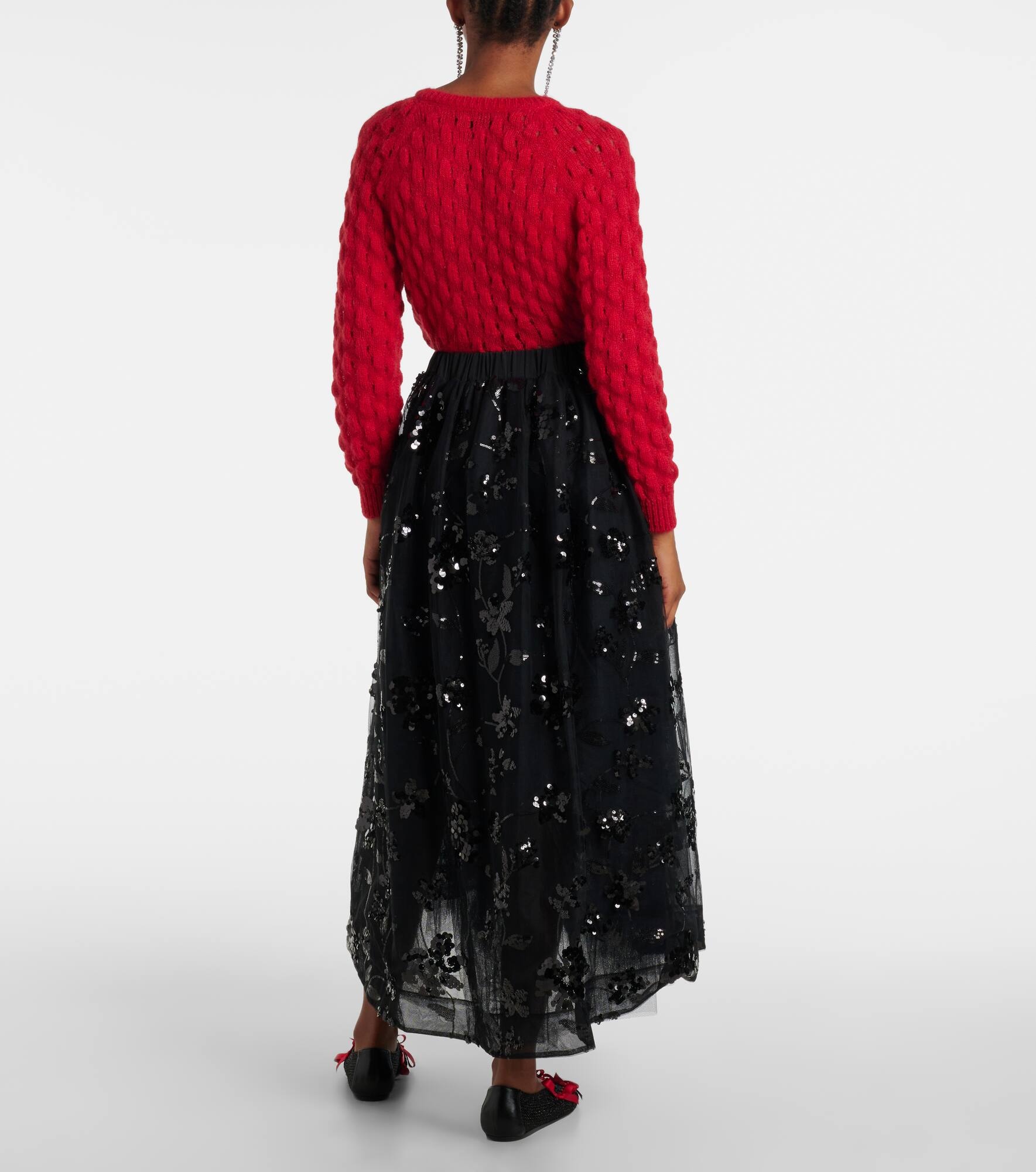 Sequined tulle midi skirt - 3