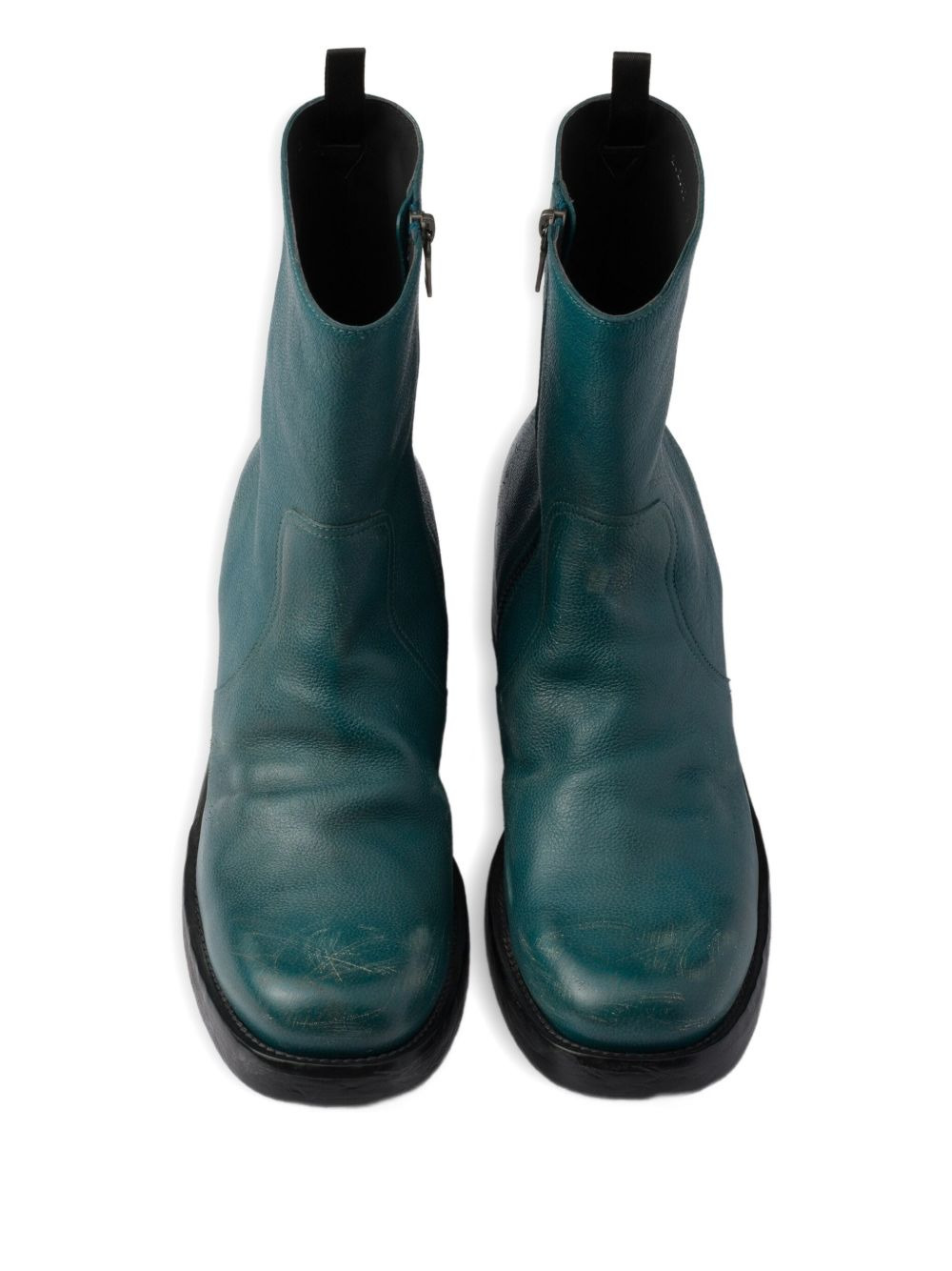 zipped leather boots - 4