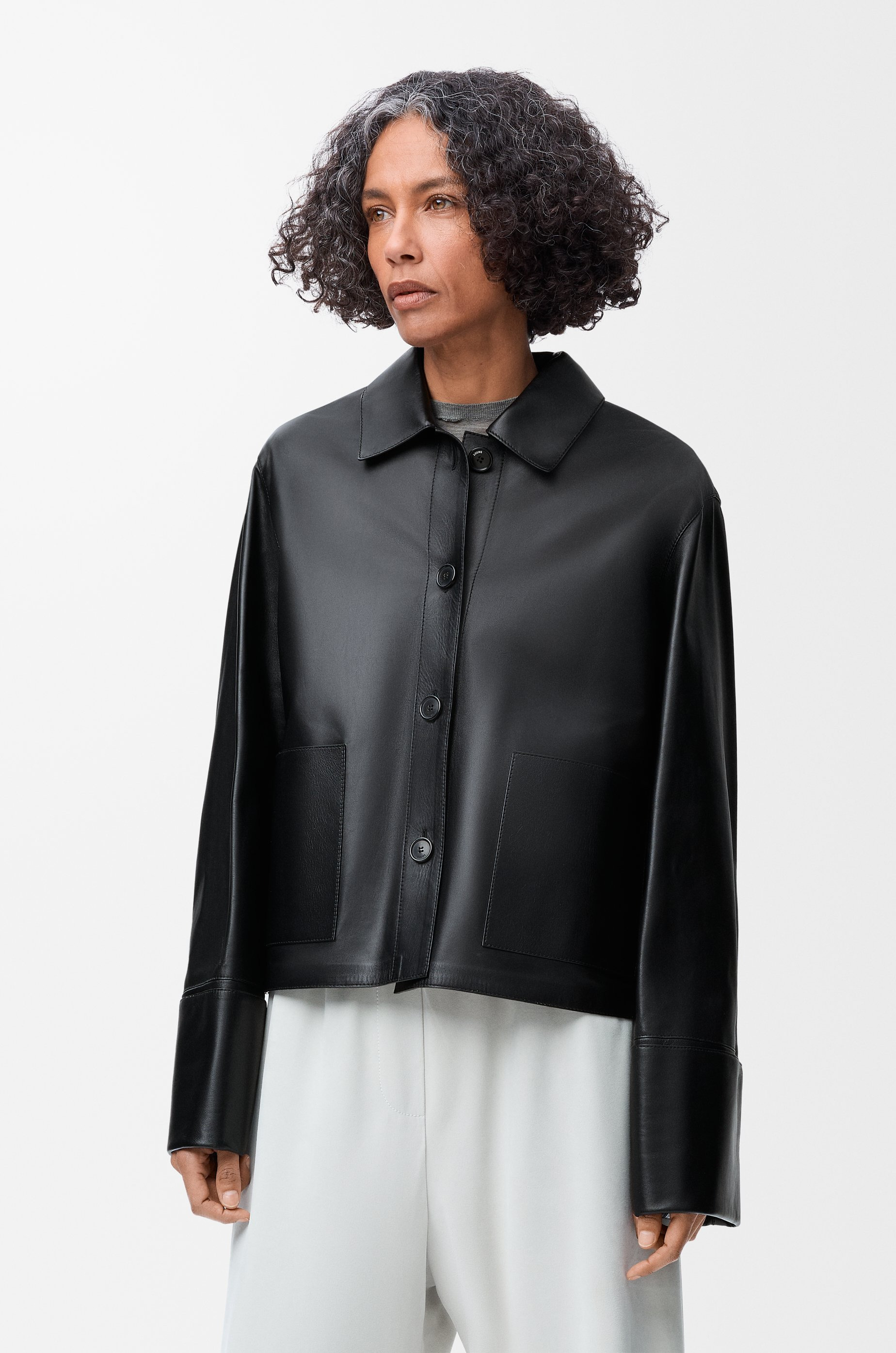 Turn-up jacket in nappa lambskin - 3