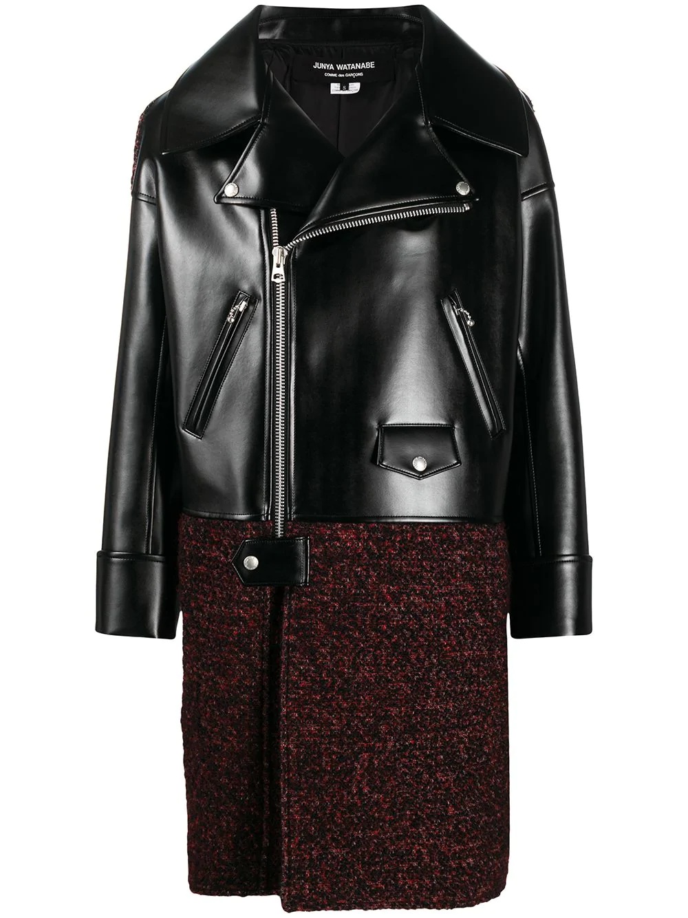 panelled biker coat - 1