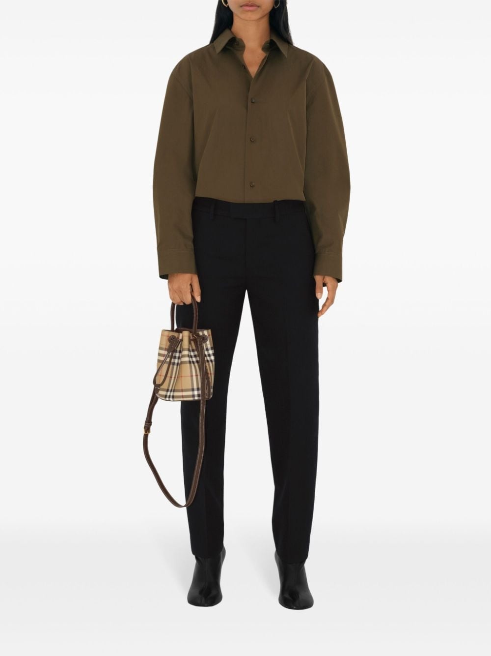 checked mini bucket bag - 3