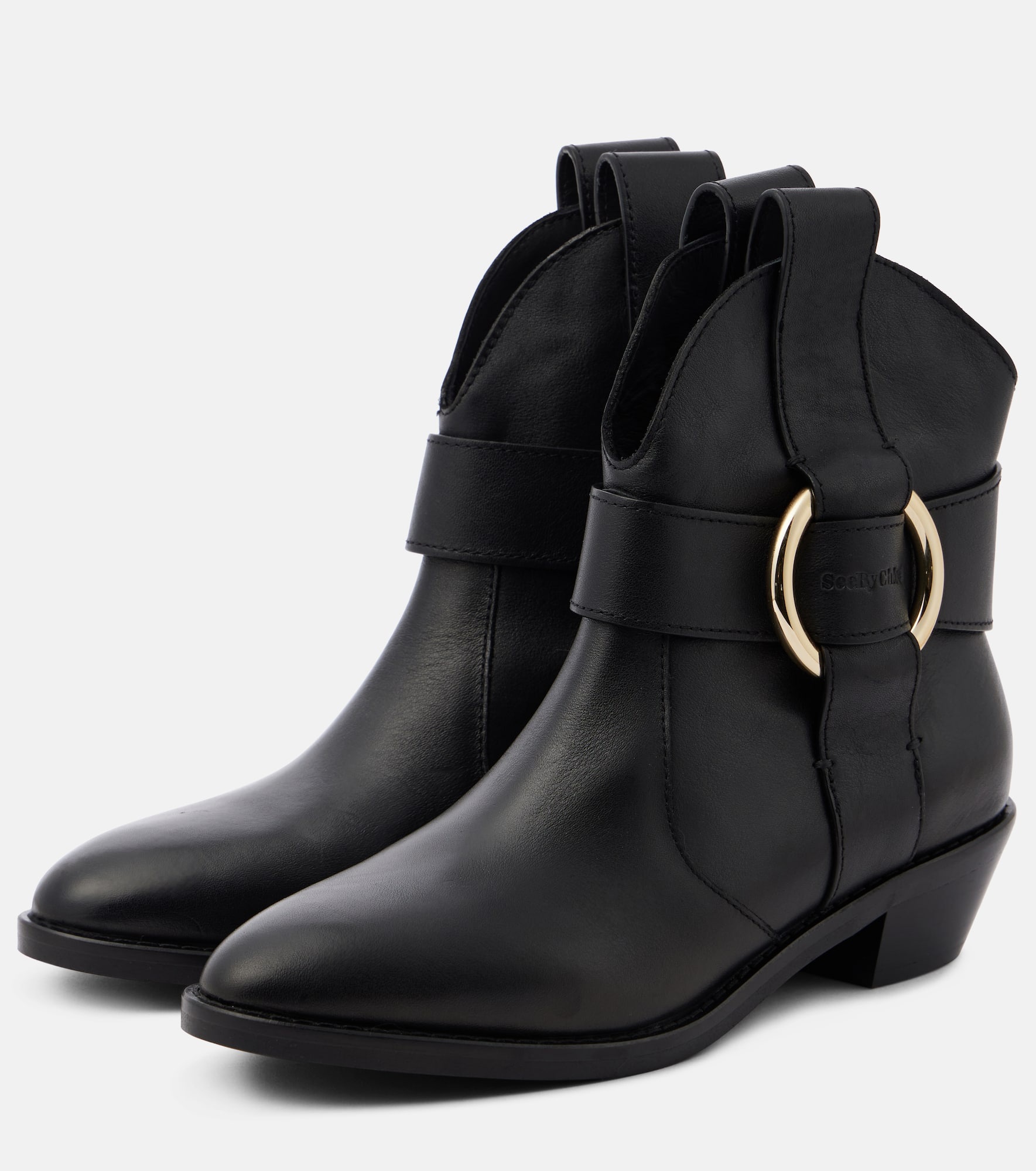 New Ring leather ankle boots - 5