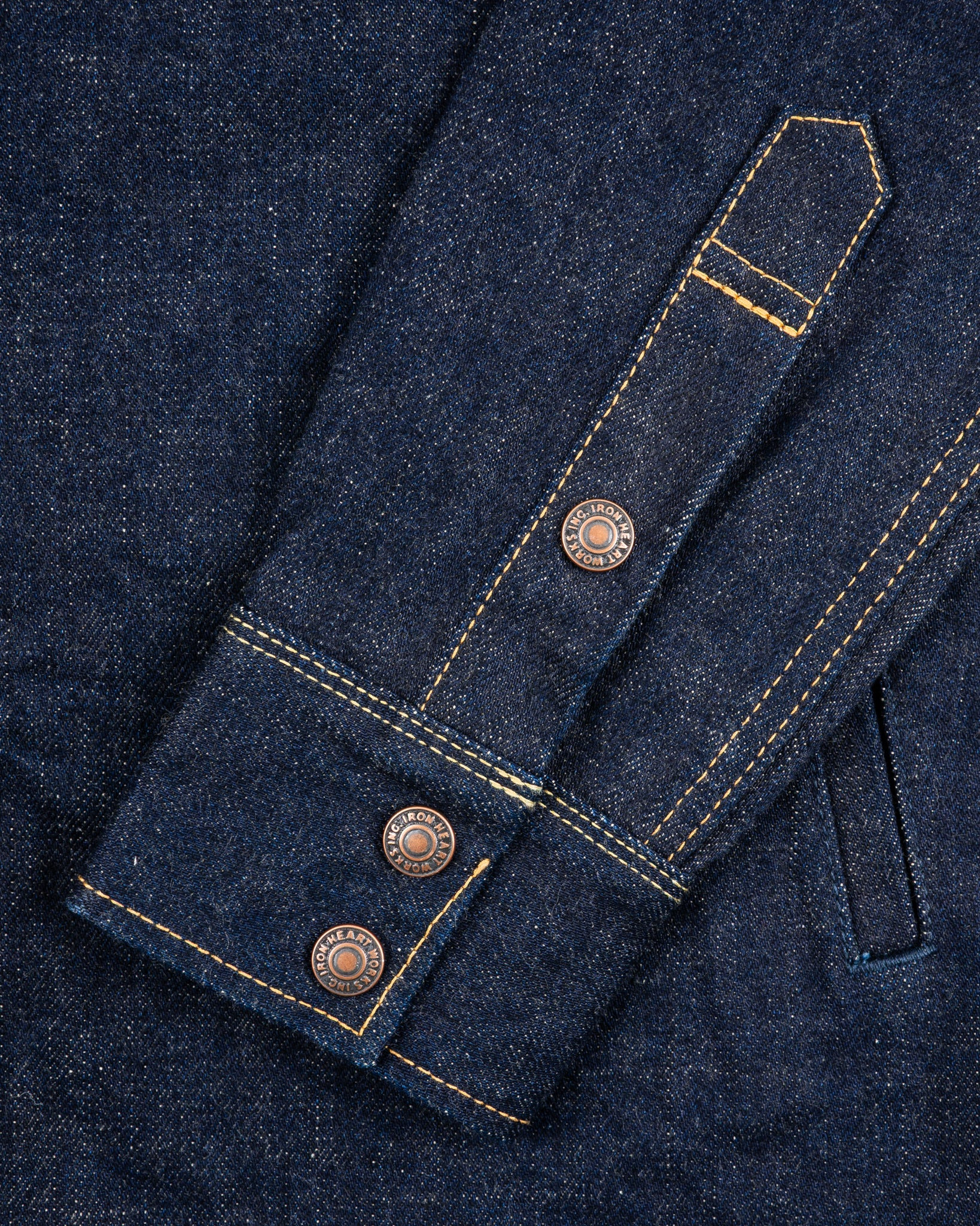 IHSH-292-IND 18oz Vintage Selvedge Denim CPO Shirt - Indigo - 8