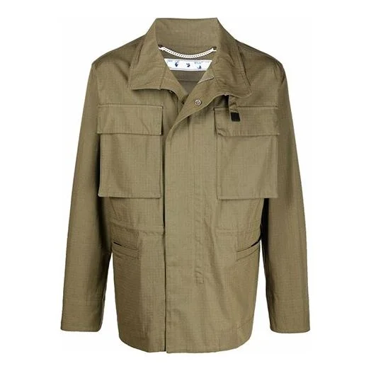 Off-White FW21 Arrow Pattern Jacket Version Green OMEL021F21FAB0025555 - 1