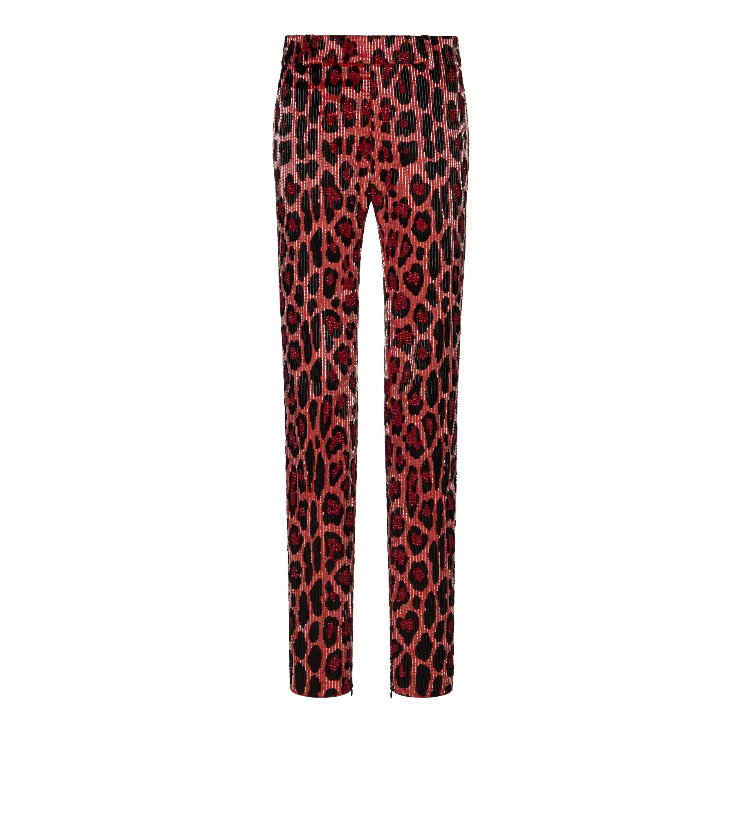 JAGUAR EMBROIDERY VELVET PANTS - 1