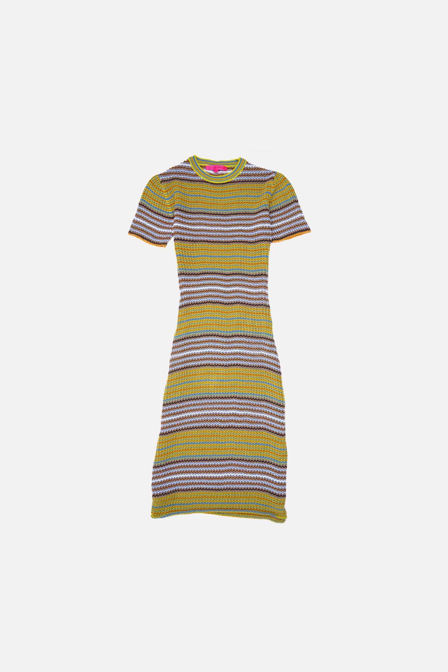 NOVA NET STRIPE MIDI DRESS - 1