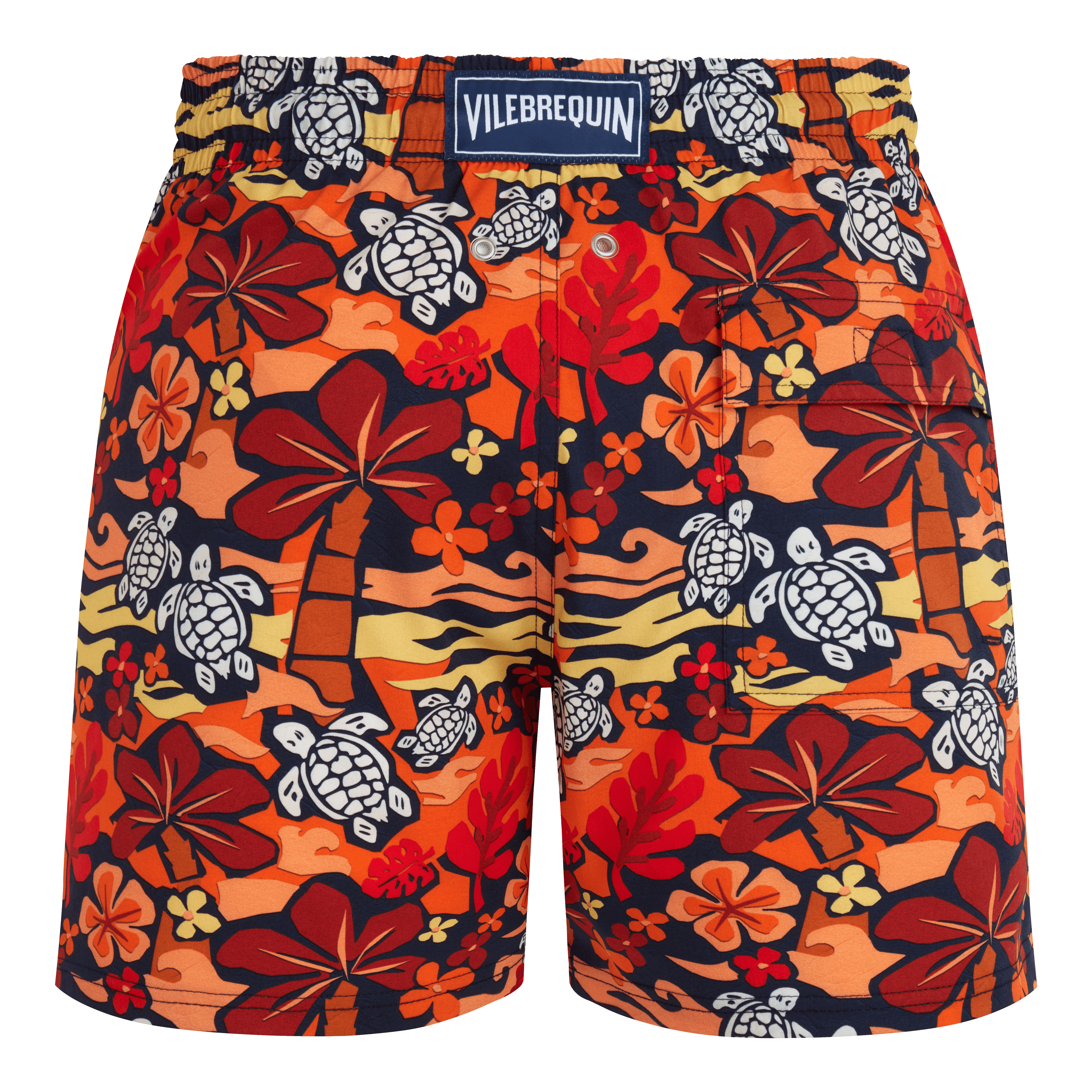 Men Stretch Short Swim Trunks Monoi Turtles - 2