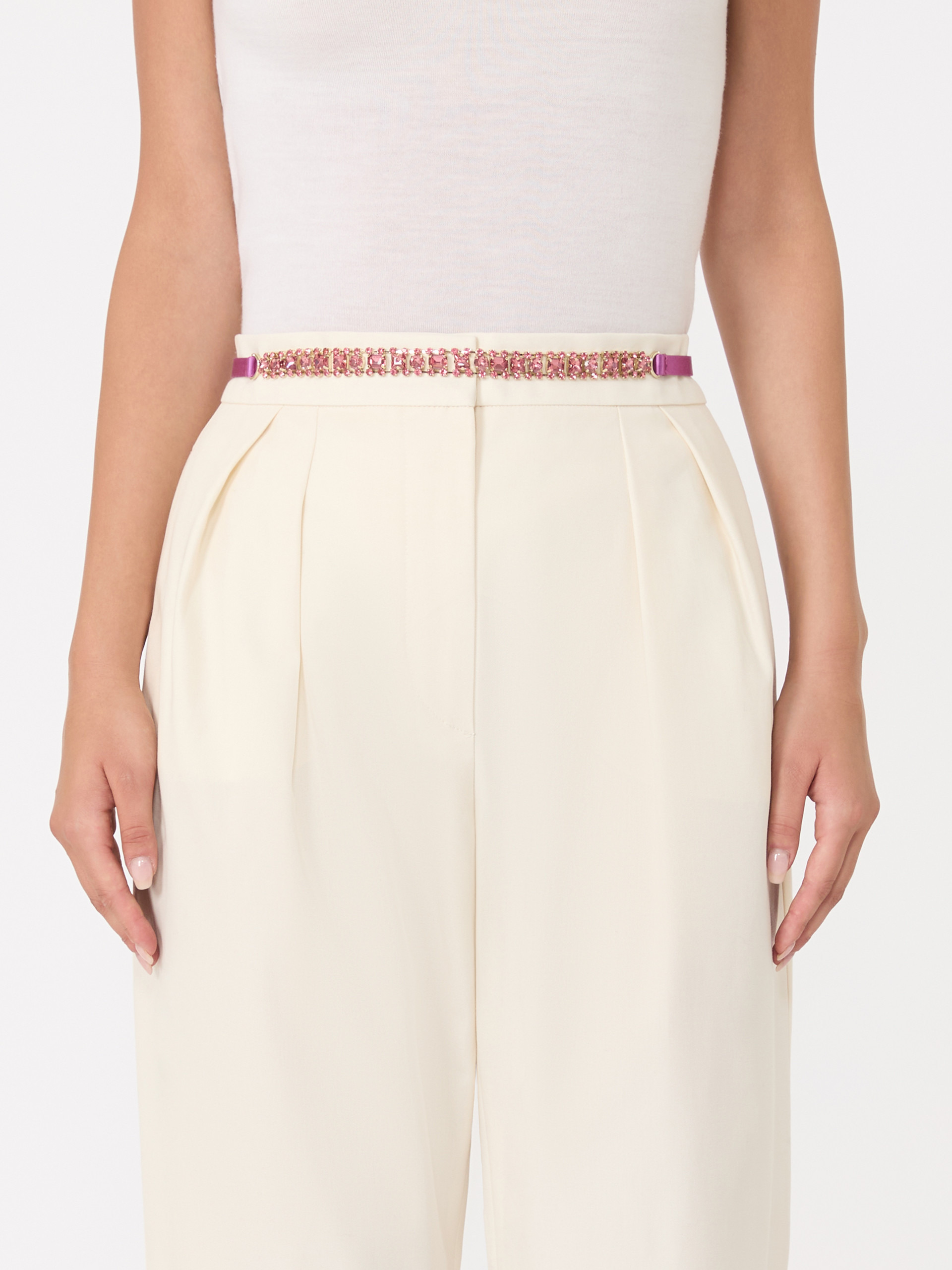 GIORAS Bejewelled satin belt - 4