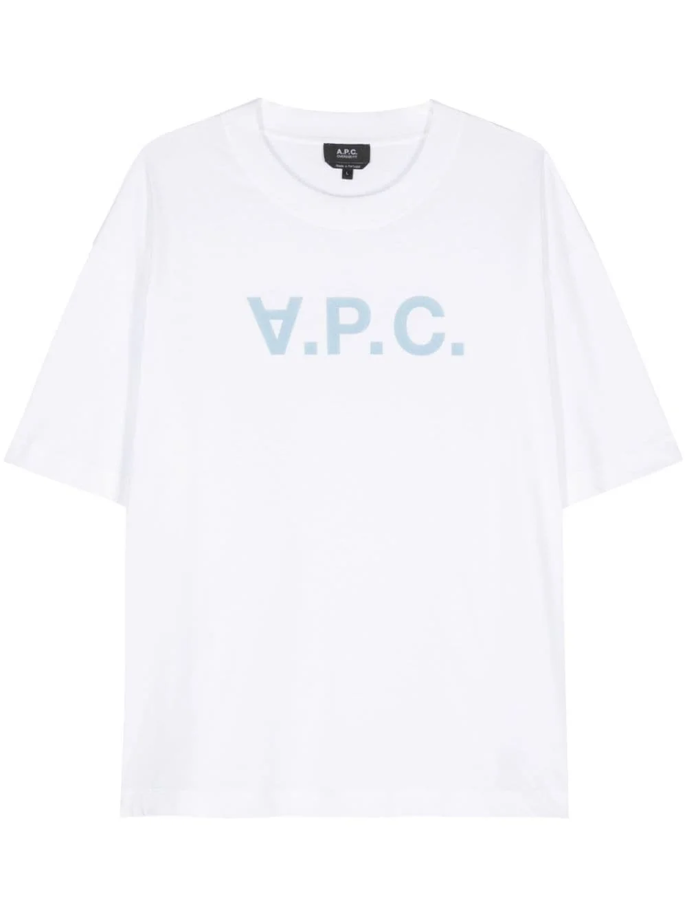 flocked-logo cotton T-shirt - 1