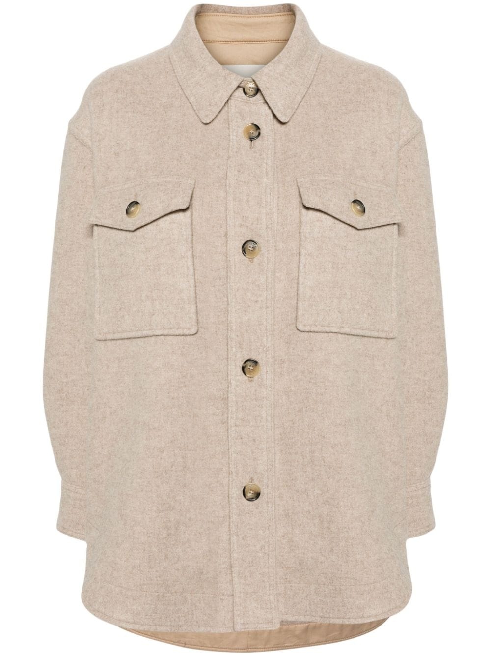 Harveli button-up brushed coat - 1
