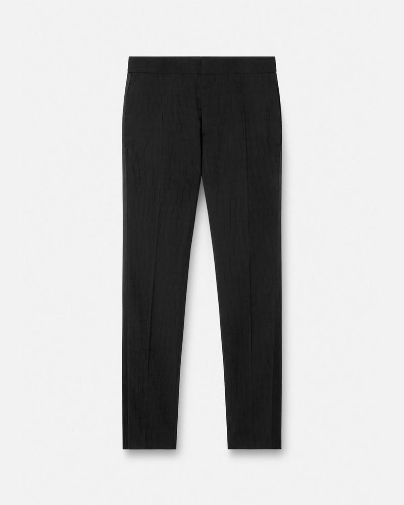 Croc-Effect Jacquard Formal Pants 1