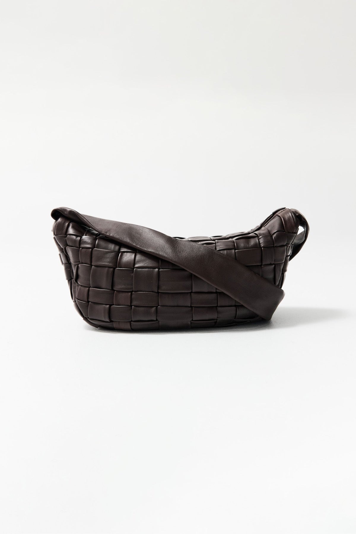 Textured Crescent Bag - Chocolate - 2