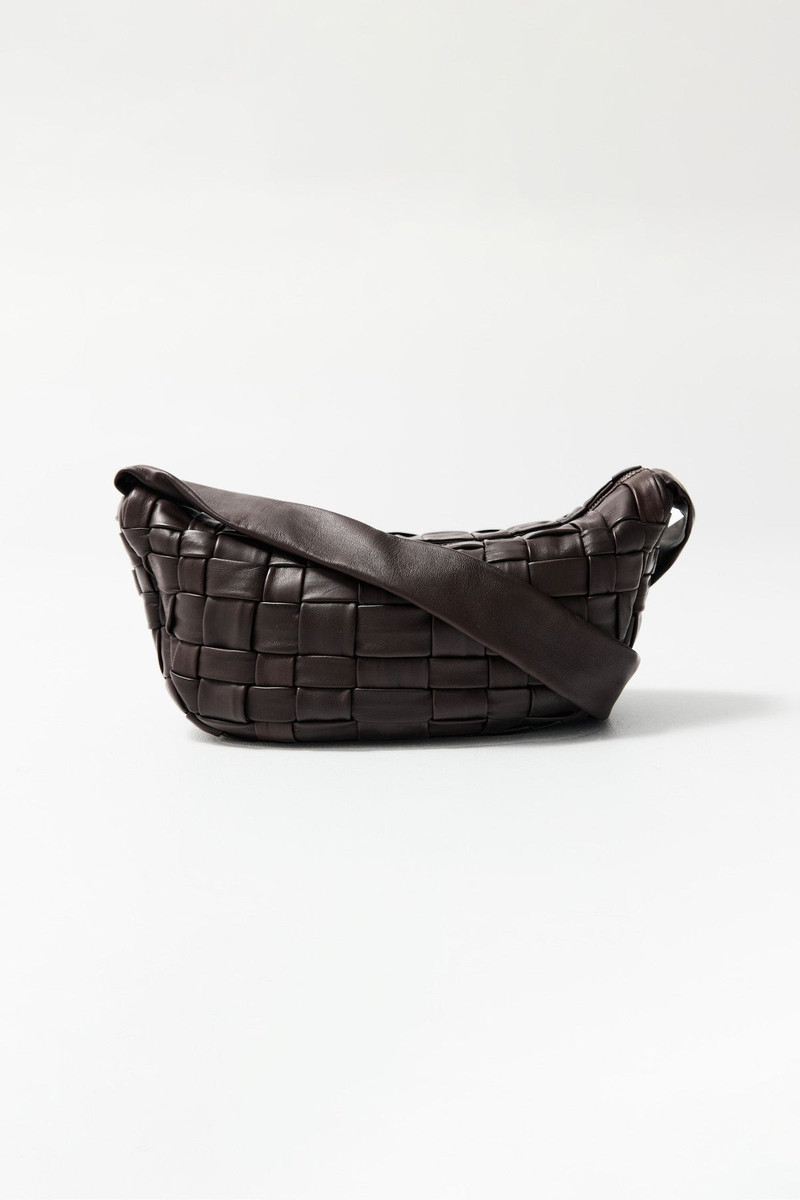 ST. AGNI Textured Crescent Bag - Chocolate outlook