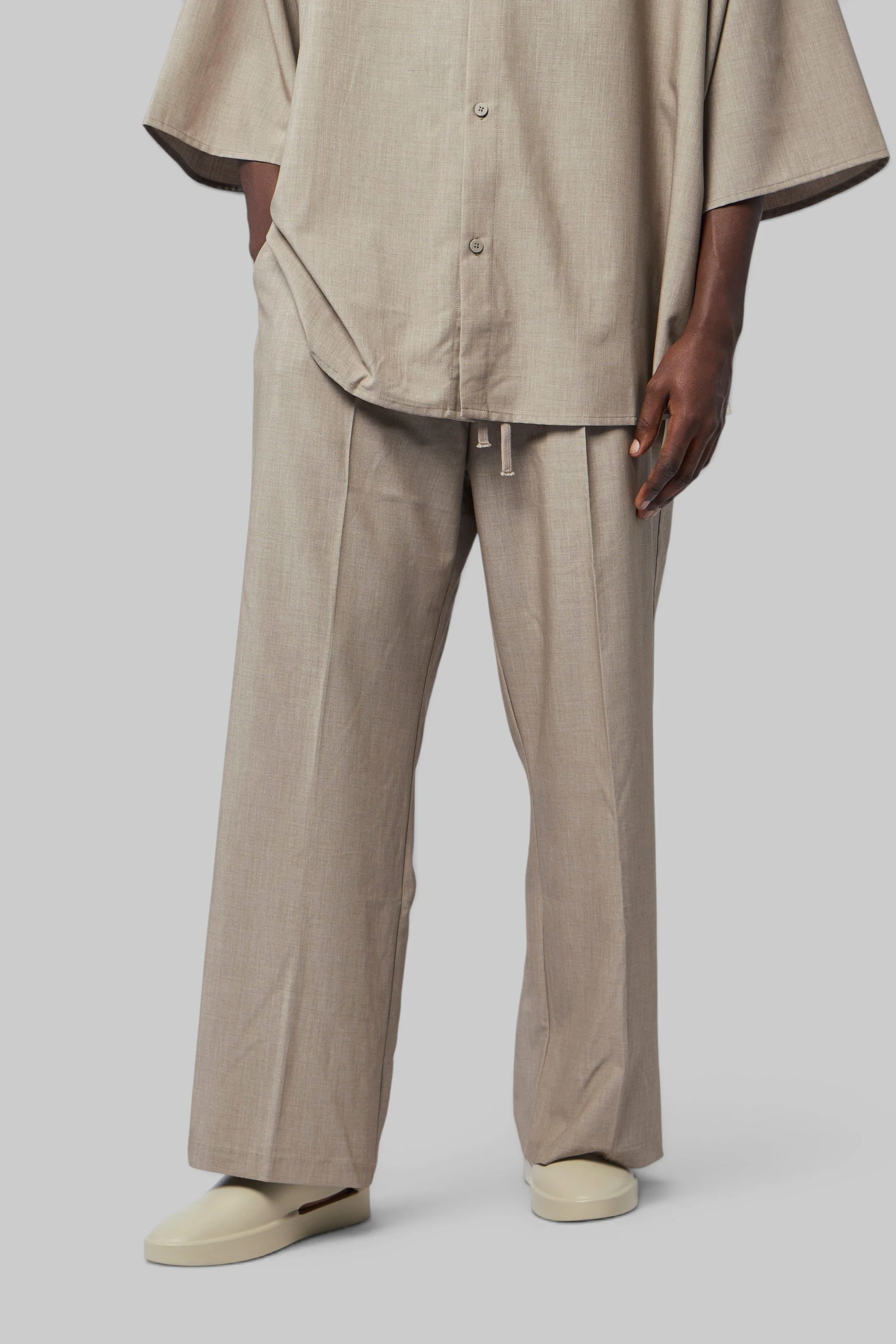 Pleat Front Drawstring Pant - 1