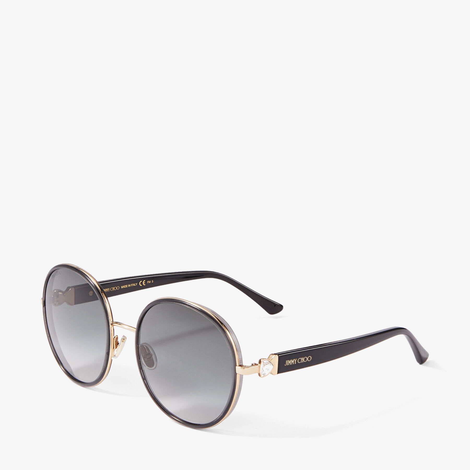 Pam
Black and Rose Gold Round-Frame Sunglasses with Swarovski Crystals - 3
