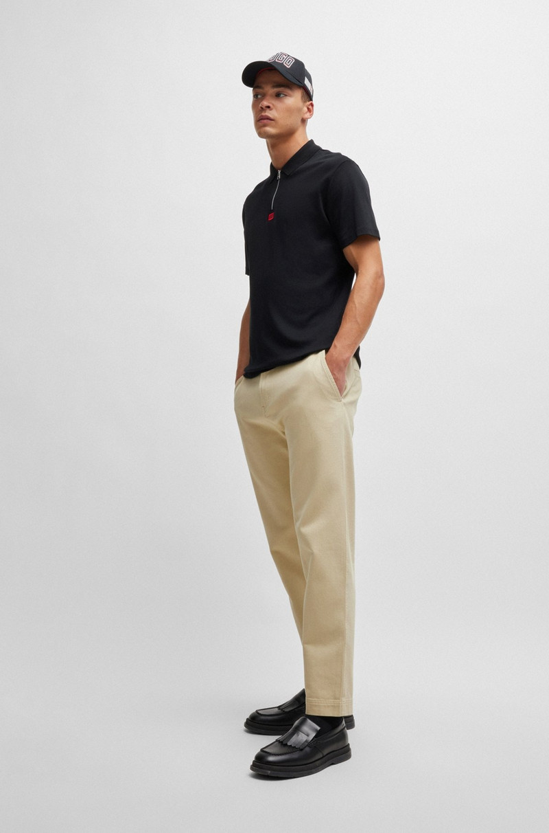 HUGO TAPERED-FIT REGULAR-RISE TROUSERS IN COTTON TWILL outlook