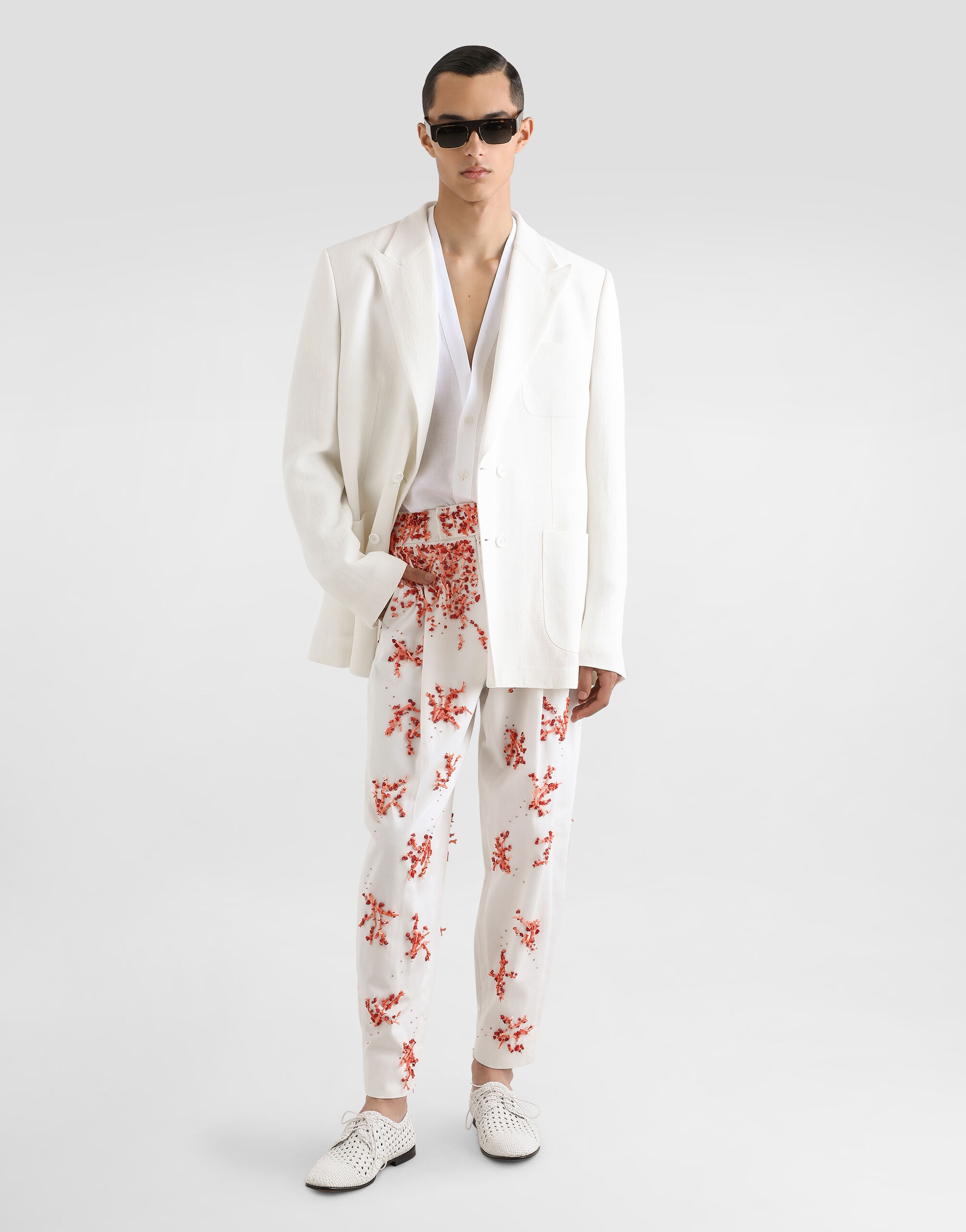 Long-sleeved linen shirt with cardigan buttoning - 2