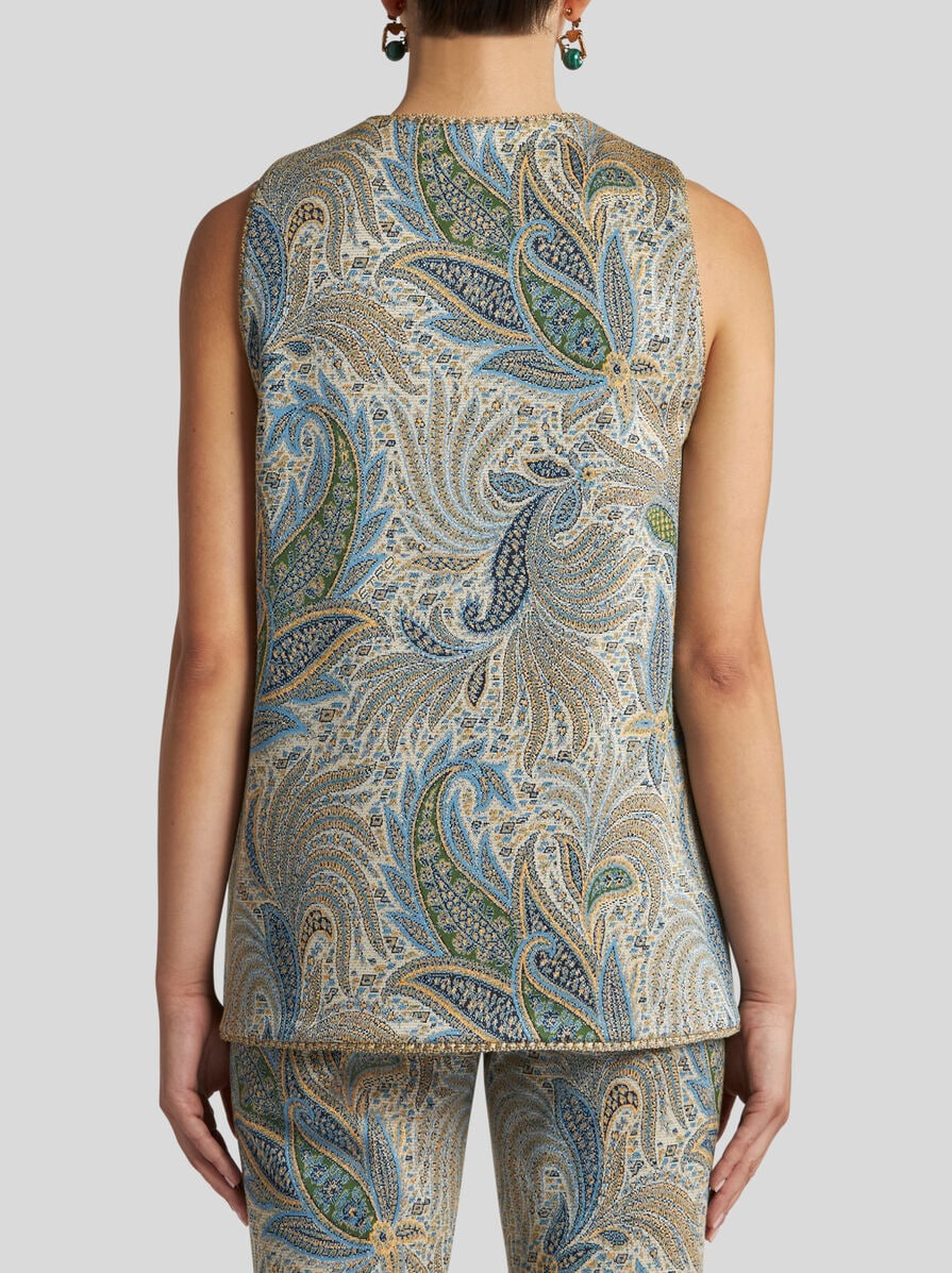 PAISLEY JACQUARD WAISTCOAT - 5