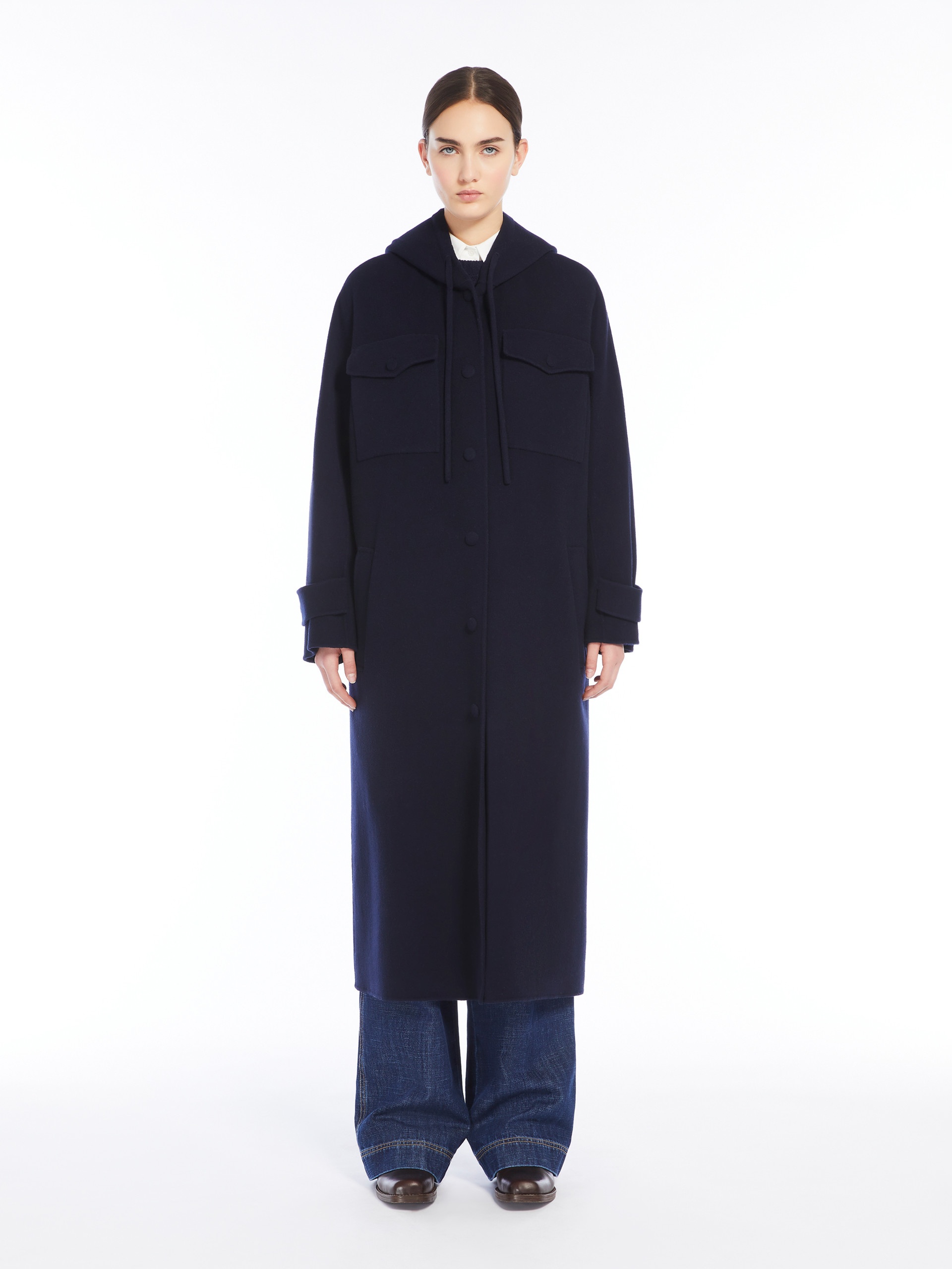 LEVANTE Long wool broadcloth coat - 3