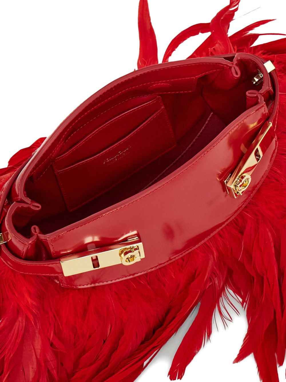 Hug feather-trimmed cross body bag - 4