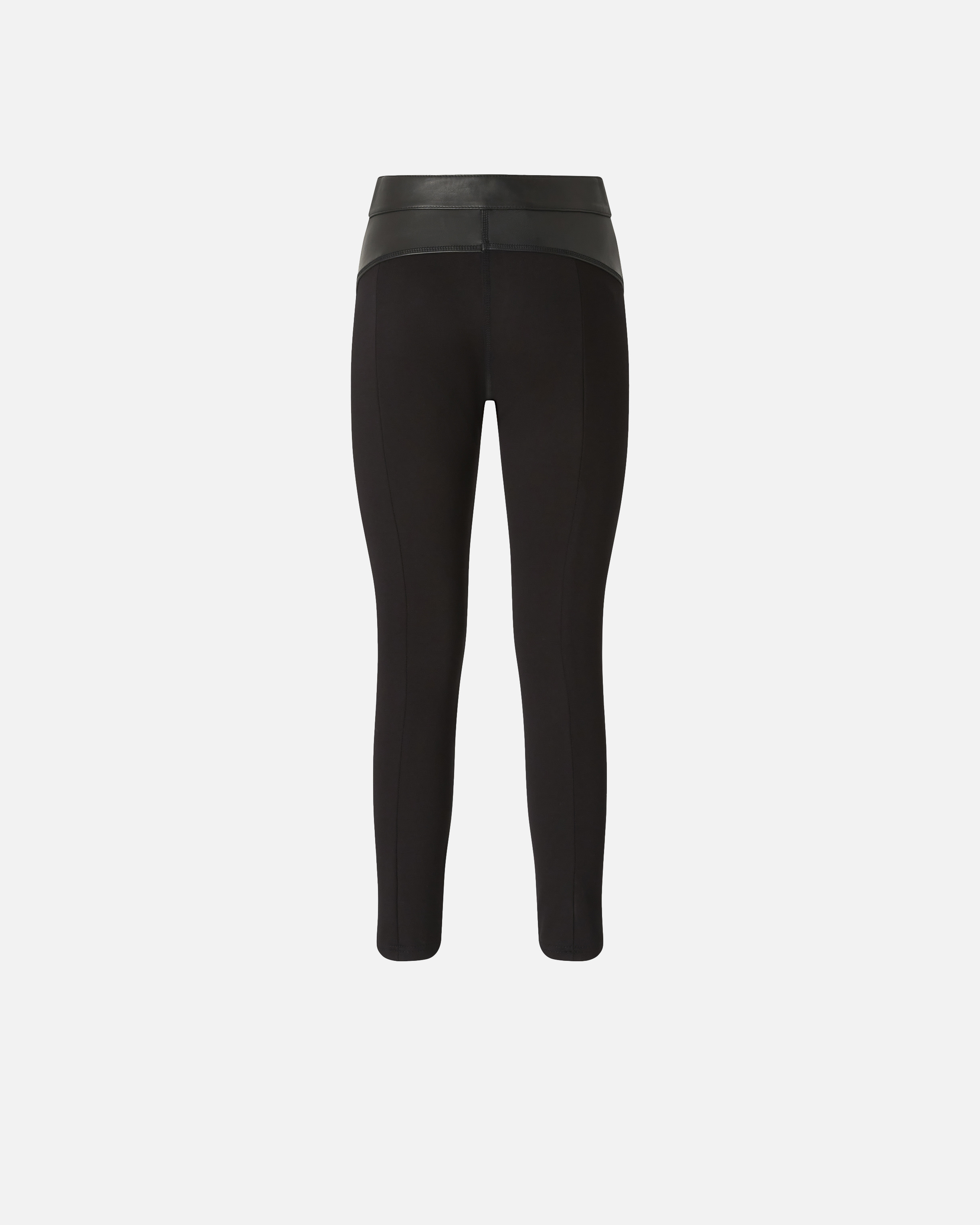 LEATHER AND STRETCH FABRIC TROUSERS - 6