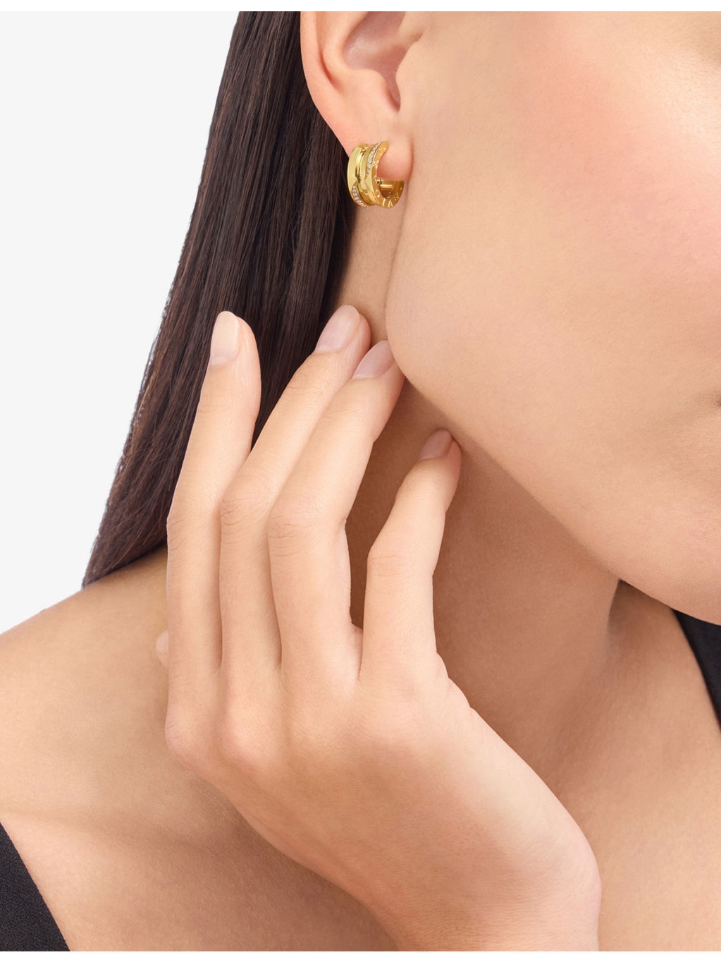 B.zero1 18ct Yellow-Gold and Brilliant-Cut 0.22ct Diamond Hoop Earrings - 5