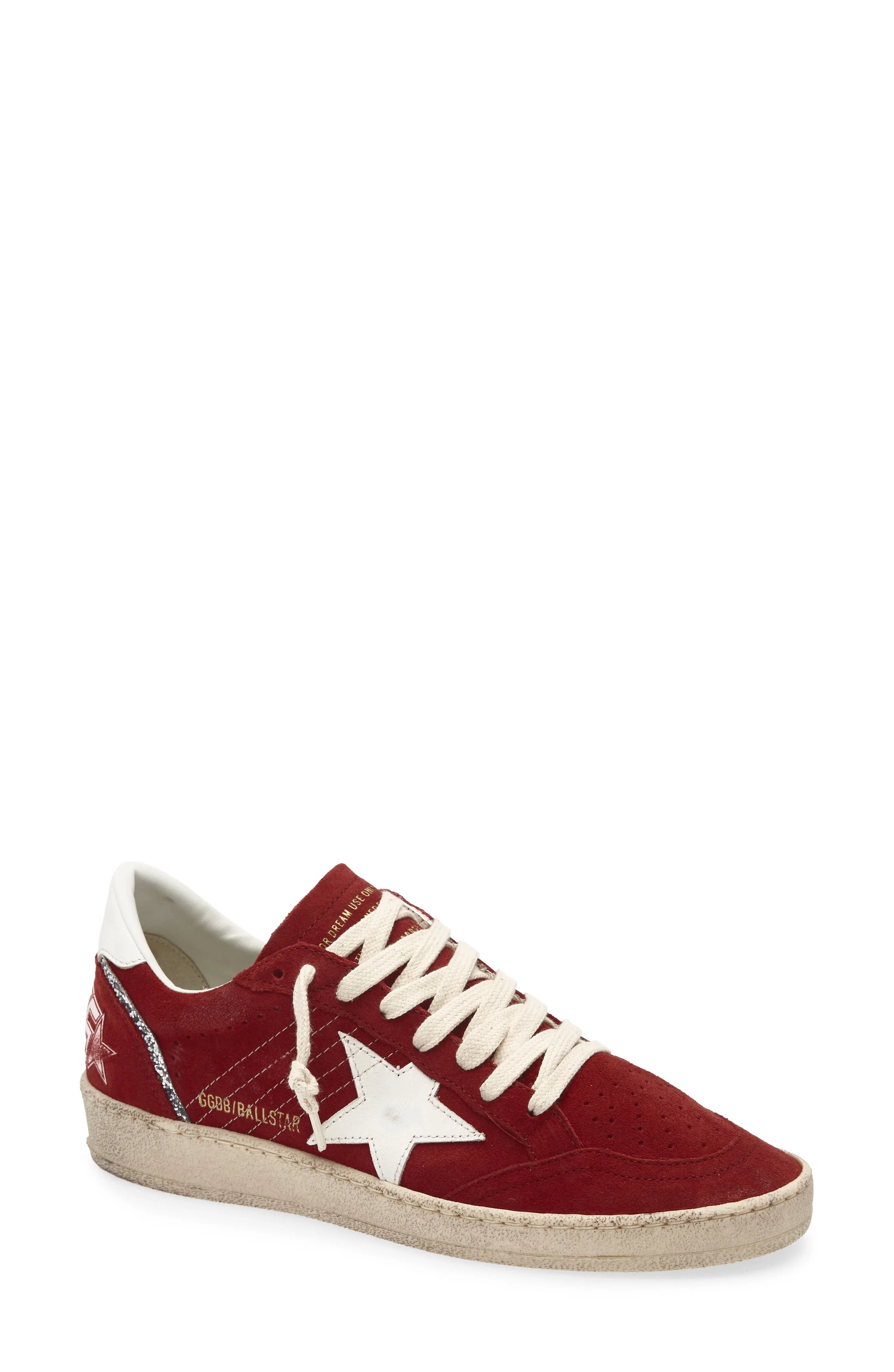 Golden Goose Ball Star Low Top Sneaker in Red/White at Nordstrom - 1
