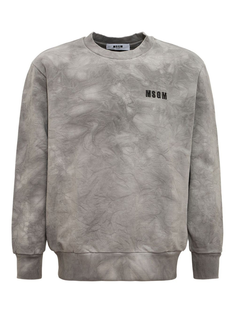 tie-dye print logo-embroidered sweatshirt 1