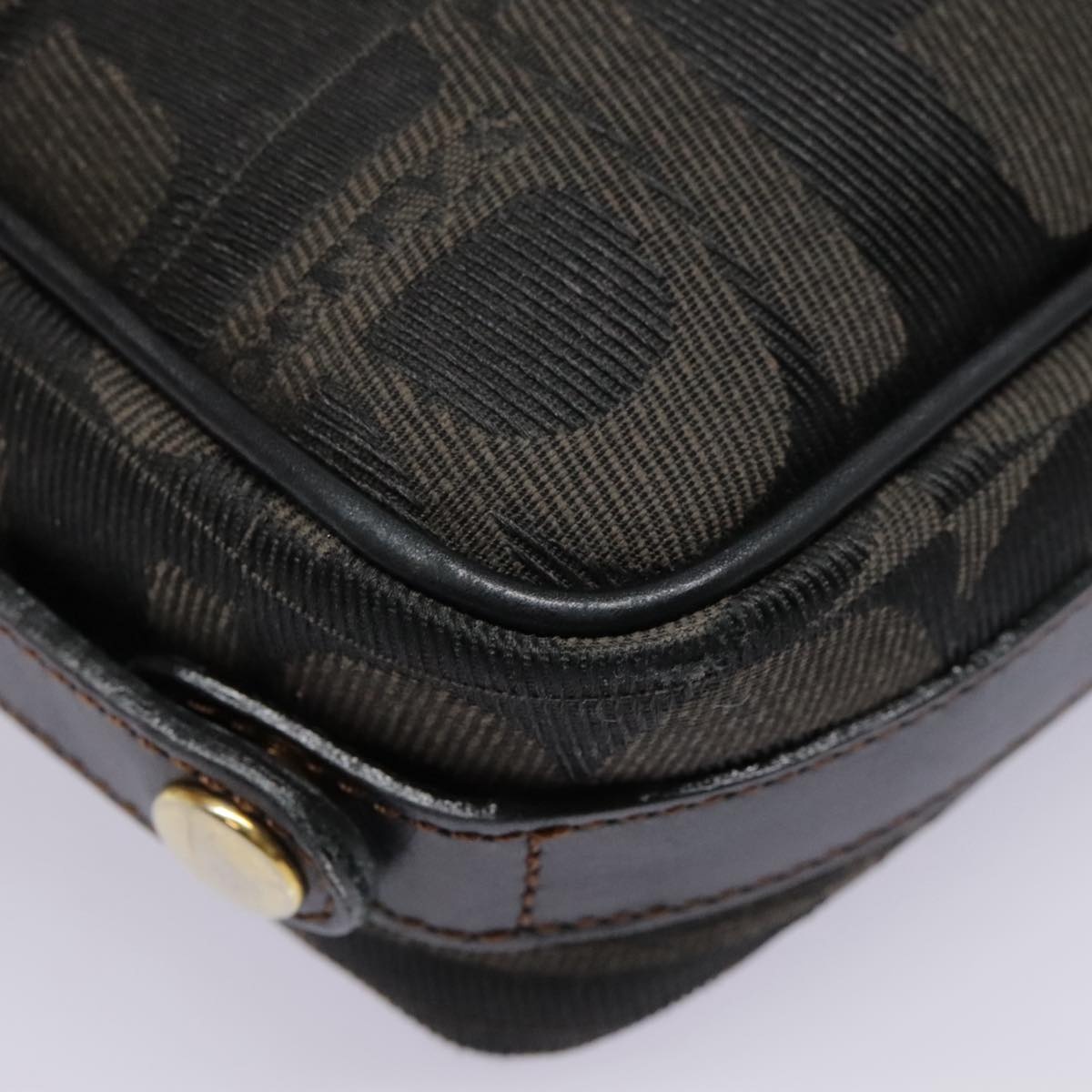 Burberry Shoulder Bag Canvas Gold Black - 15
