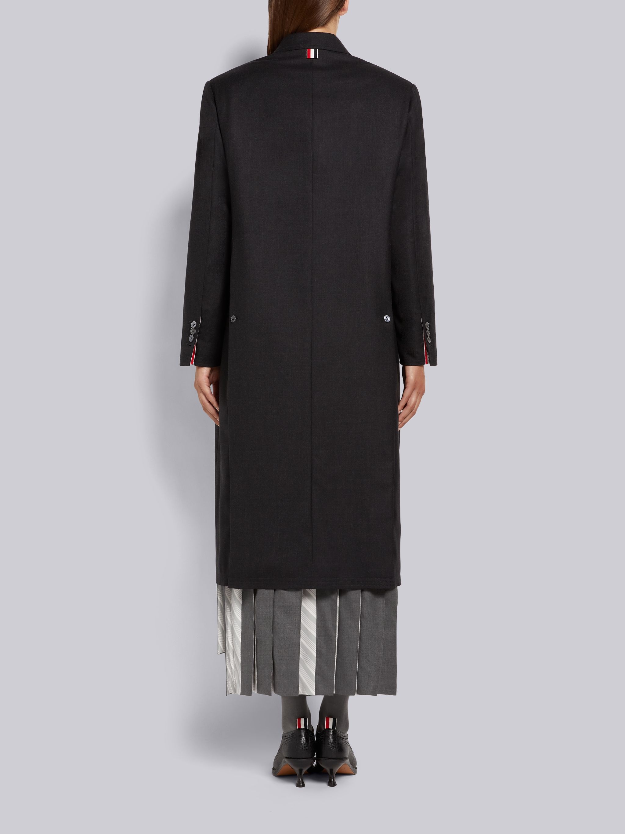 Charcoal Super 120's Twill Oversized Chesterfield Coat - 3