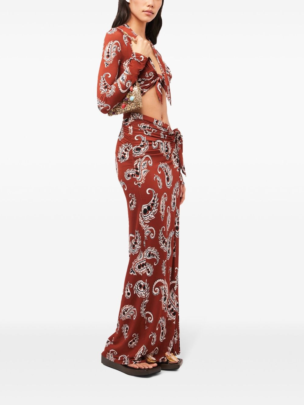 Paisley long split skirt - 3
