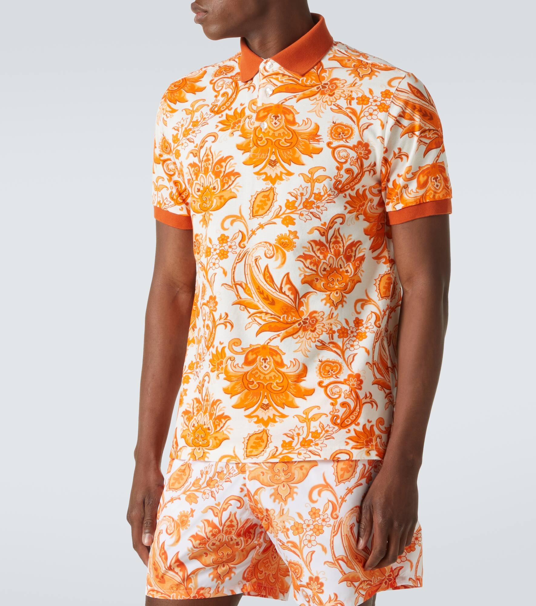 Printed cotton polo shirt - 3