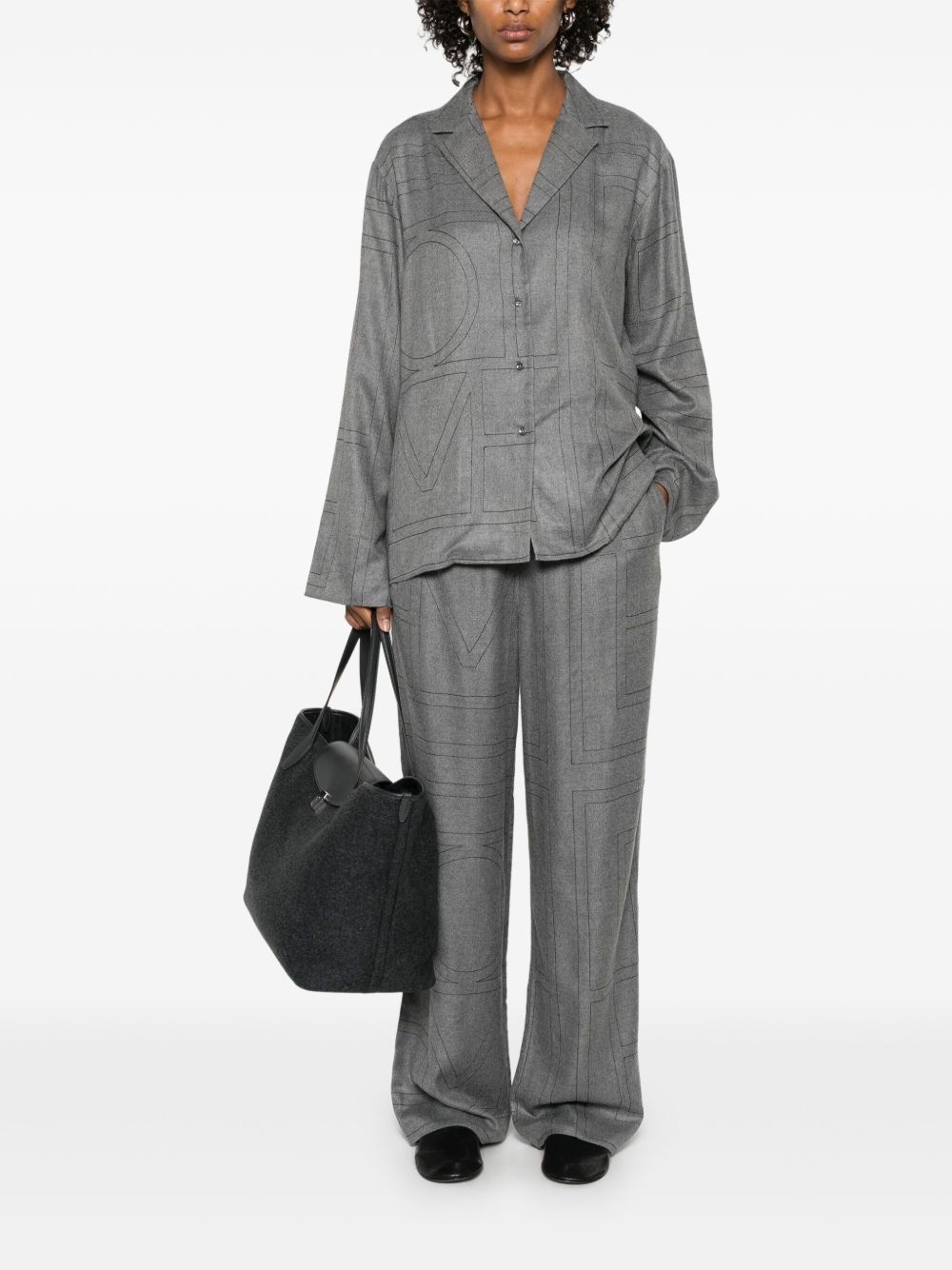 monogram flannel trousers - 2