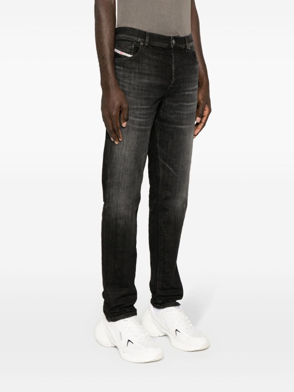 logo-patch cotton-blend tapered jeans - 3