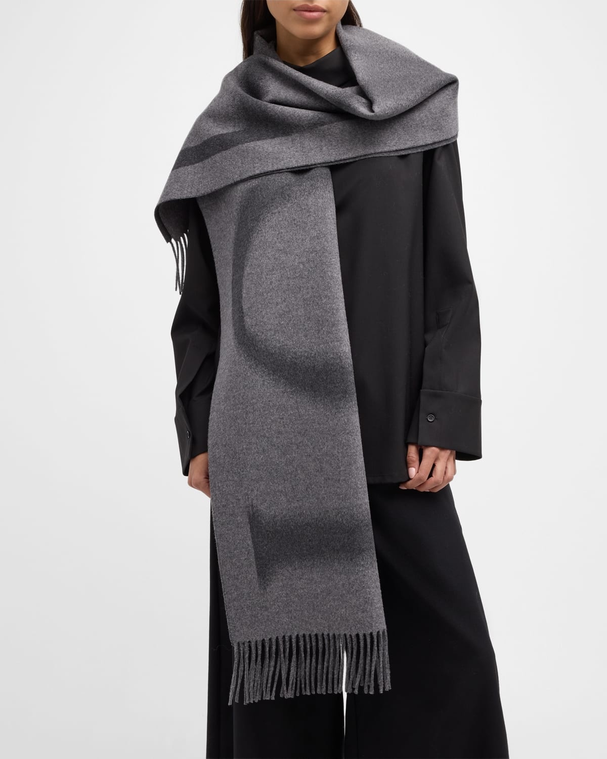 Blurred Wool-Cashmere Scarf - 3