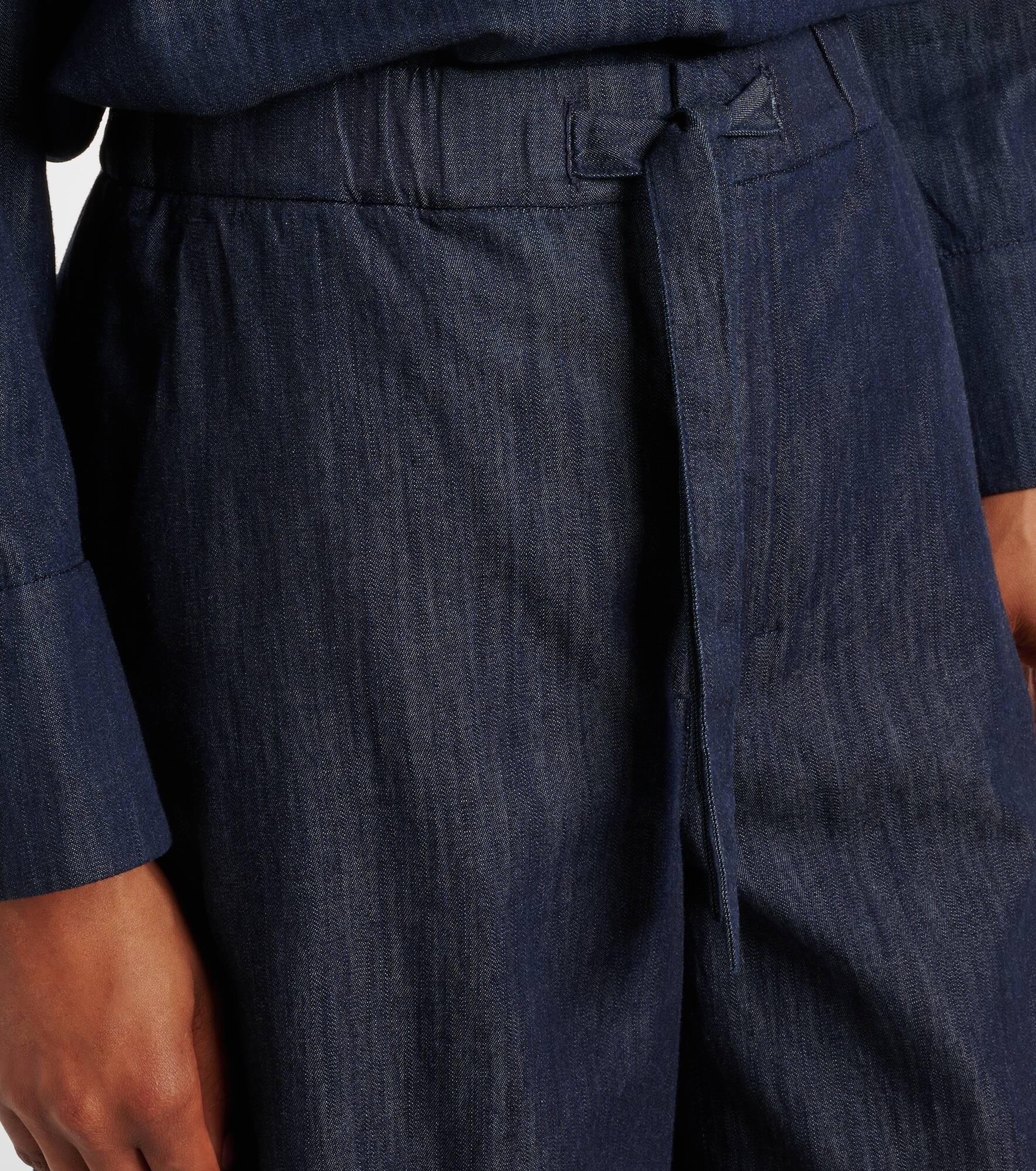 Jour cotton chambray wide-leg pants - 4