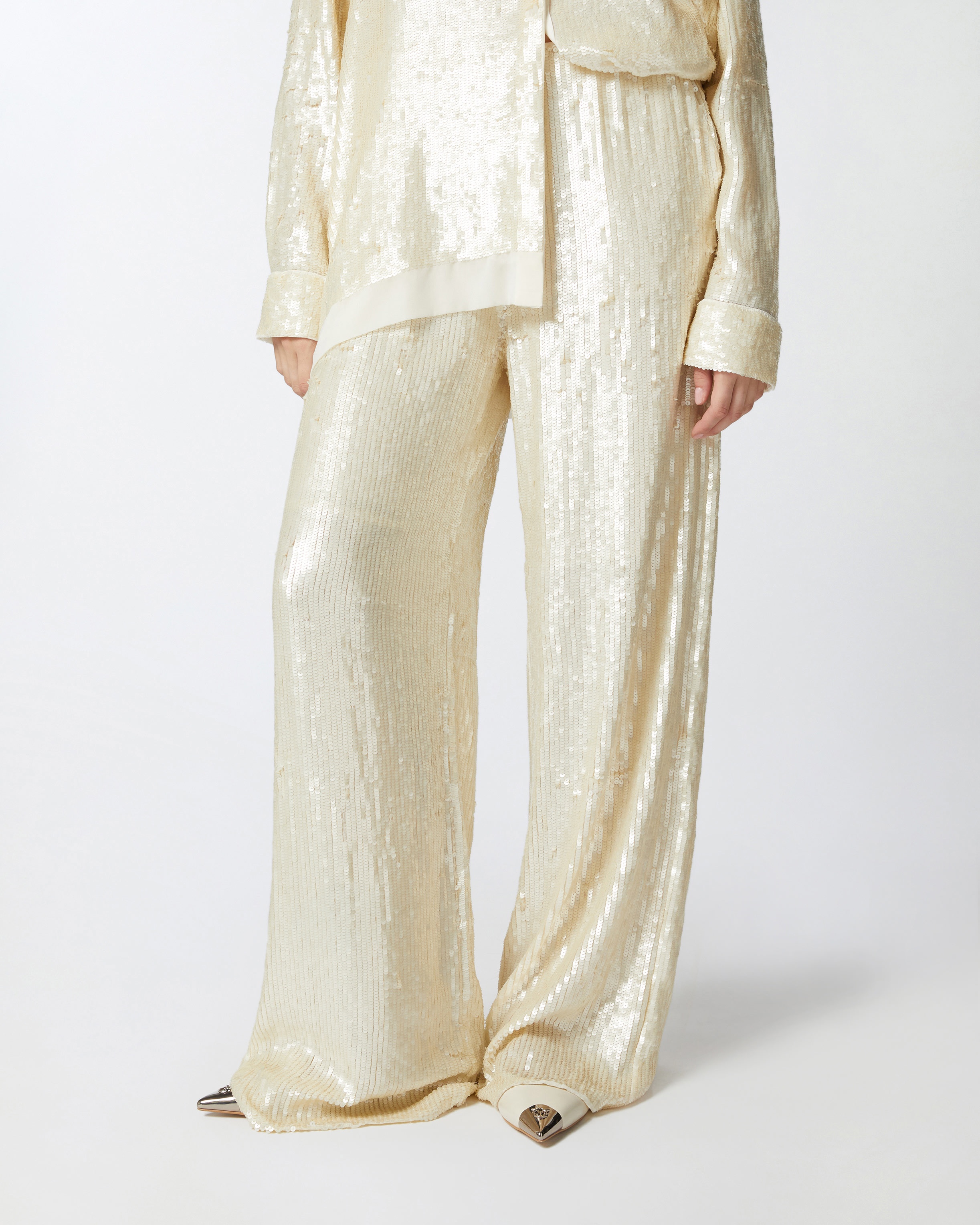 PALAZZO PANTS WITH SEQUINS - 3