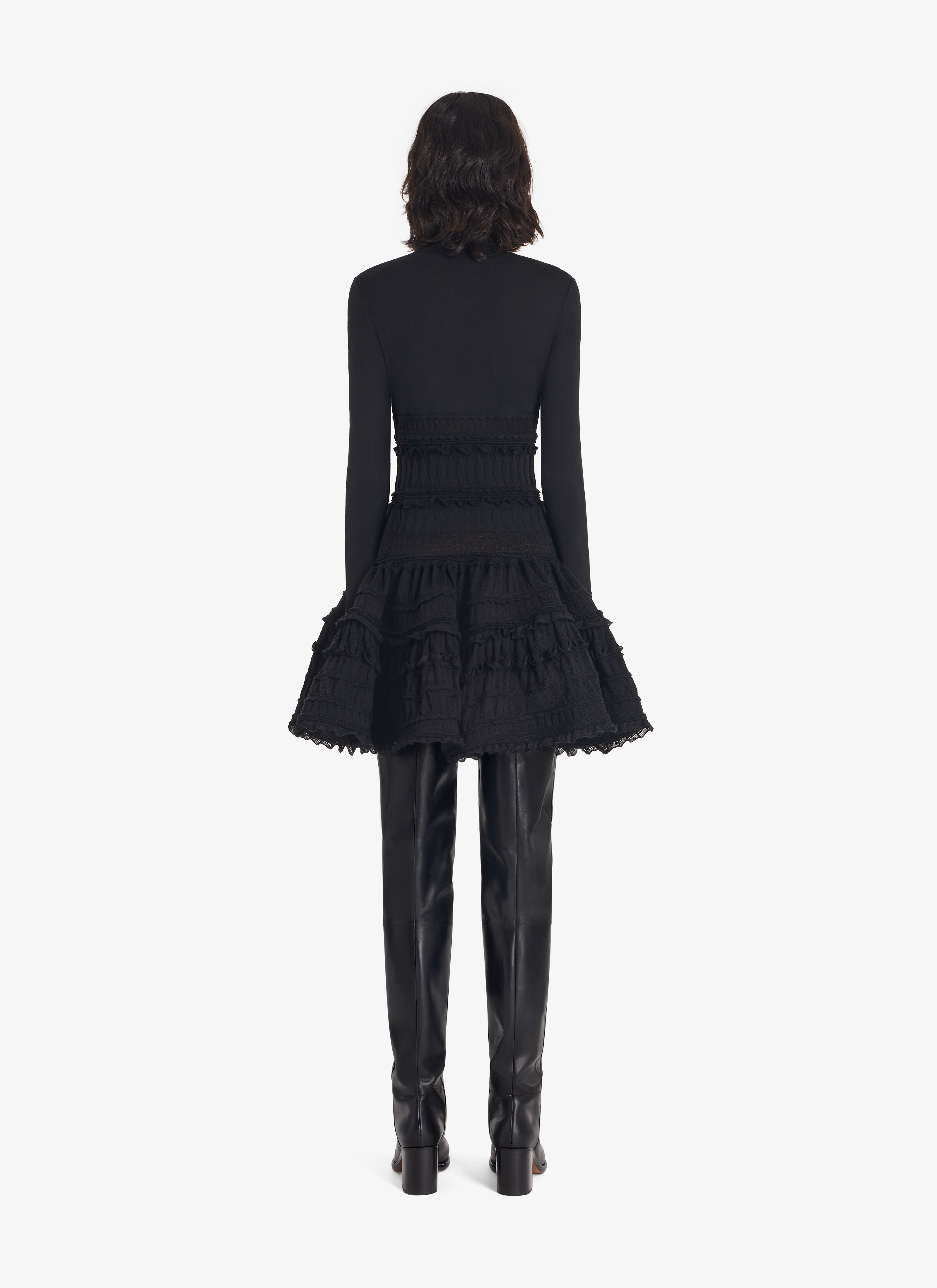 Alaïa HIGH-NECK WOOL CRINOLINE DRESS | REVERSIBLE