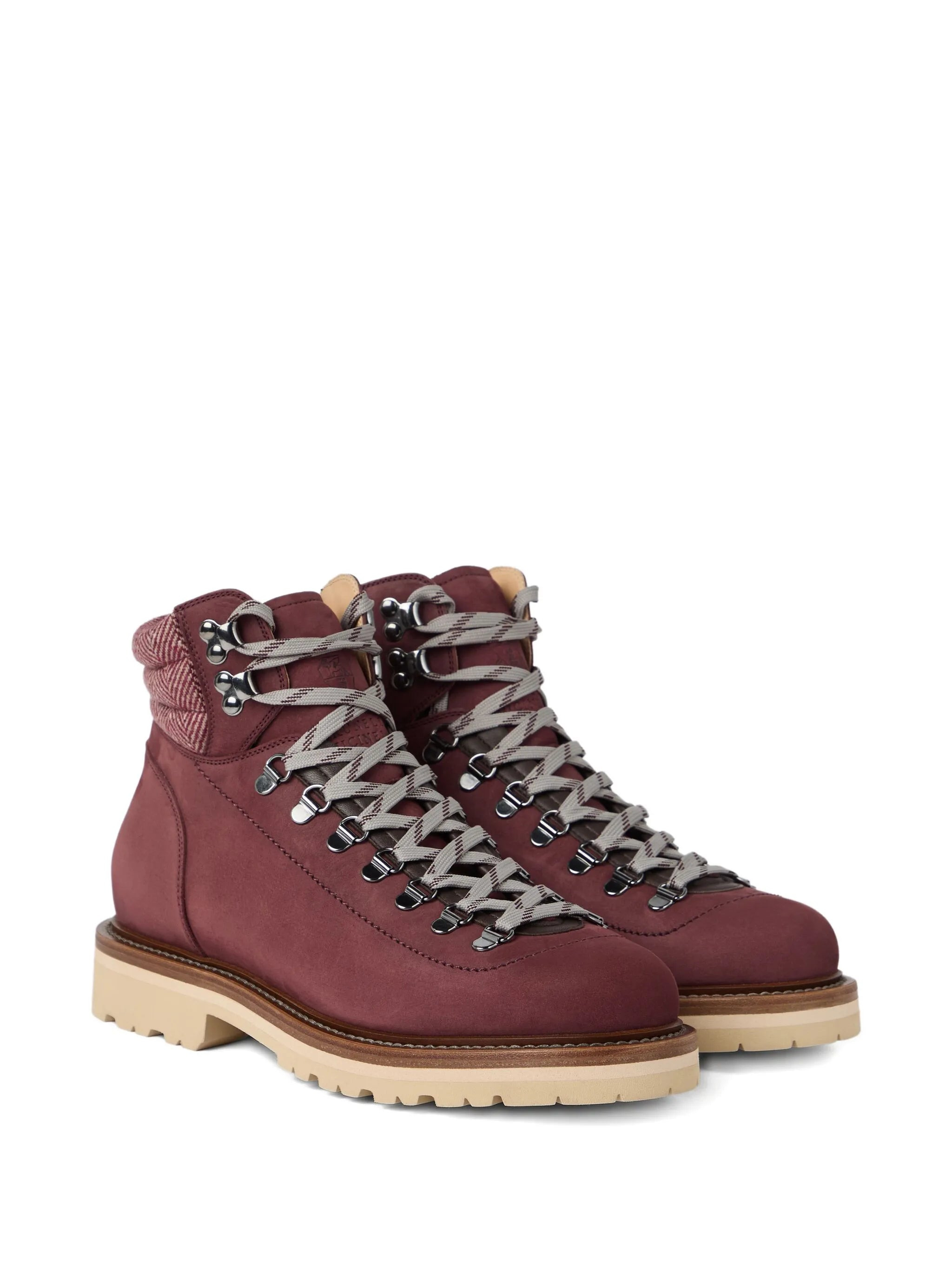 LACE-UP HERRINGBONE-DETAIL BOOTS - 2