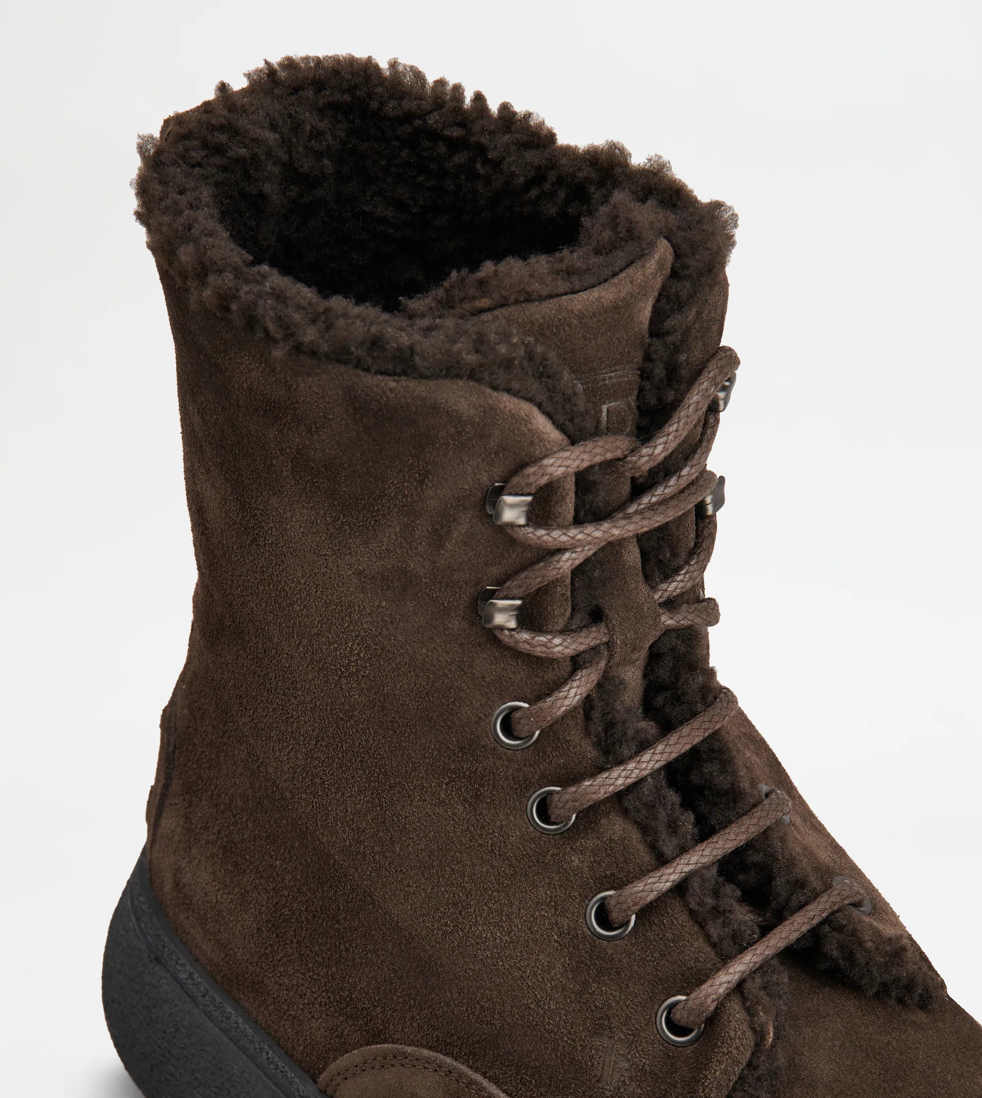 TOD'S W. G. LACE-UP ANKLE BOOTS IN SUEDE - BROWN - 6