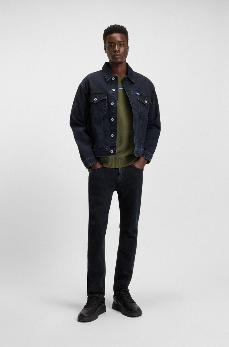 HUGO EXTRA-SLIM-FIT JEANS IN MID-BLUE STRETCH DENIM outlook