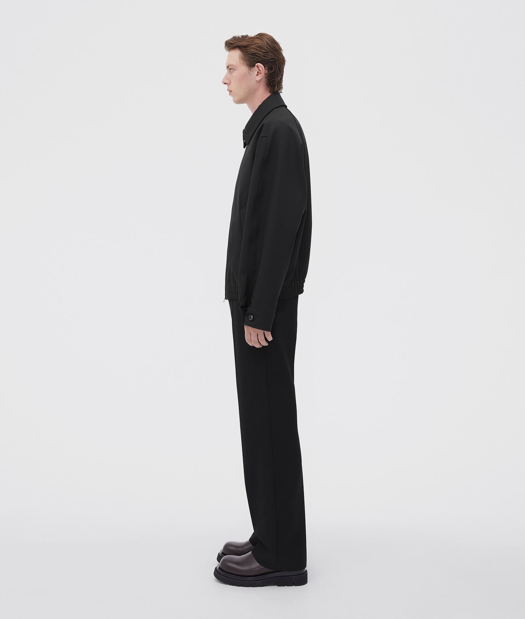 technical bonded wool twill jacket - 2