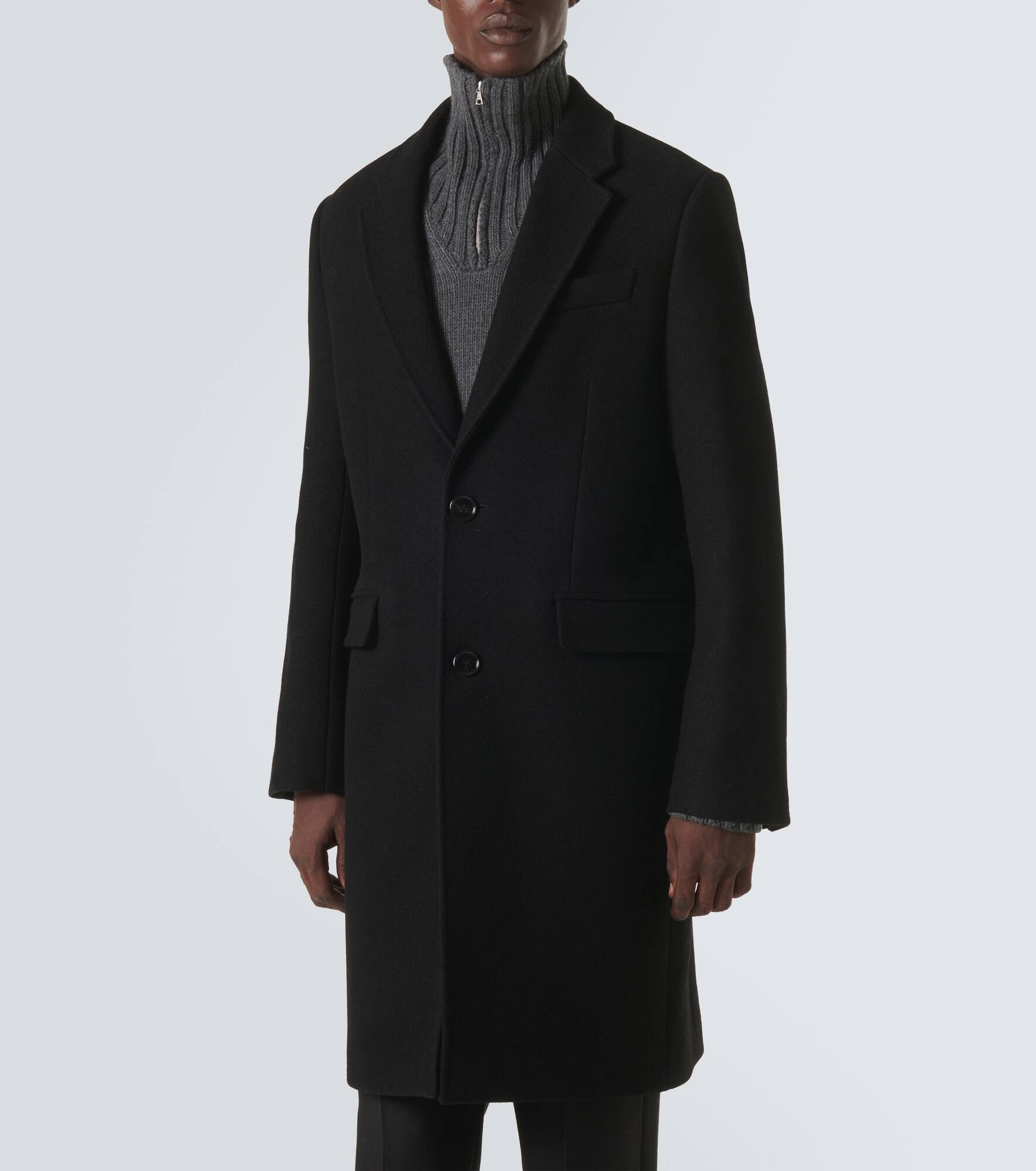 Single-breasted wool coat - 3