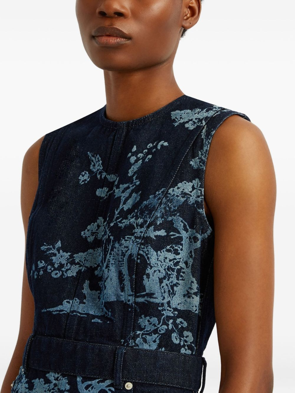 trees-print sleeveless dress - 4