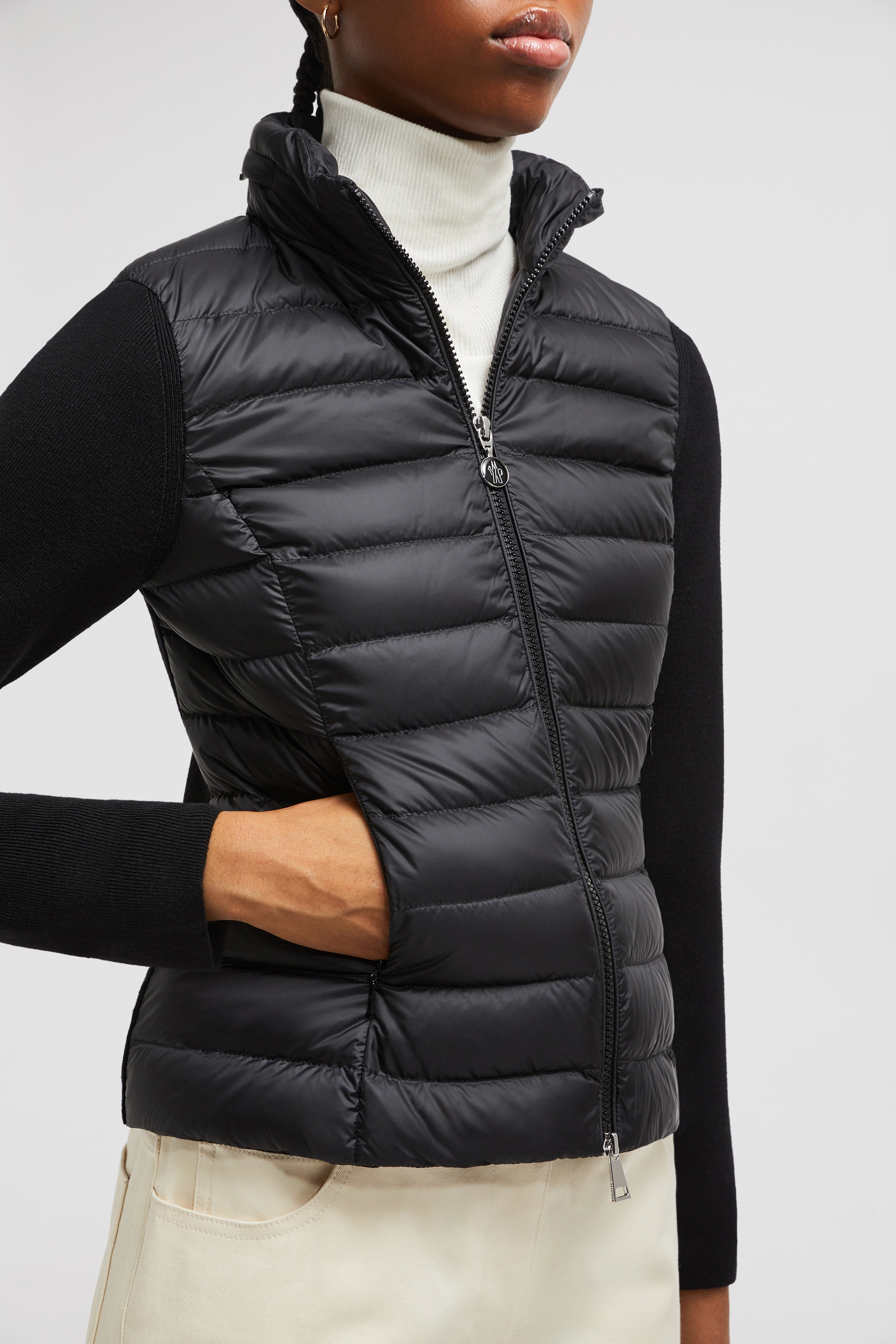 Padded Wool Zip-Up Cardigan - 6