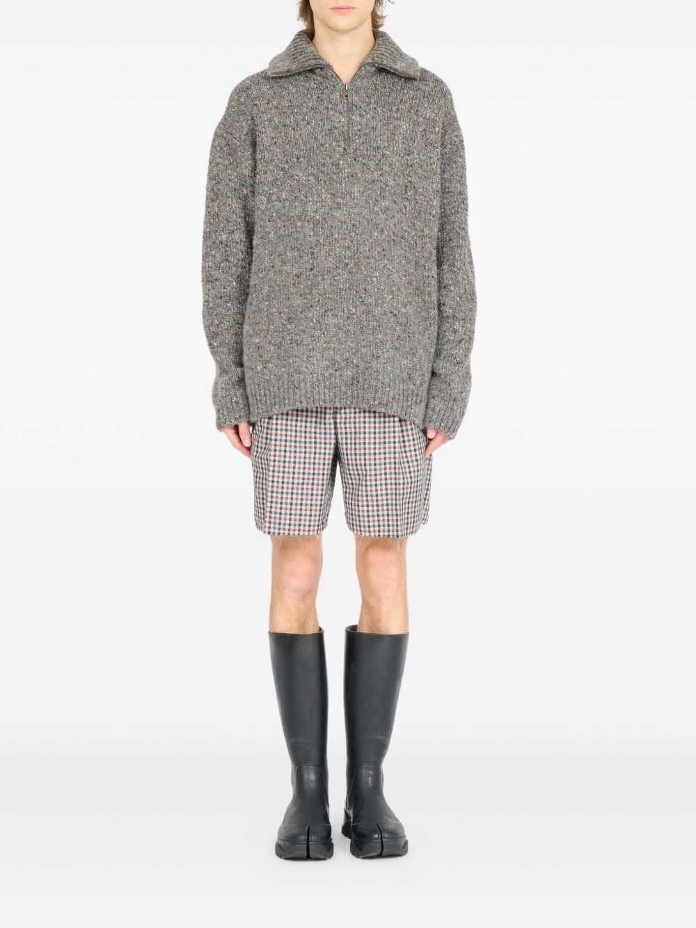 speckled half-zip sweater - 2