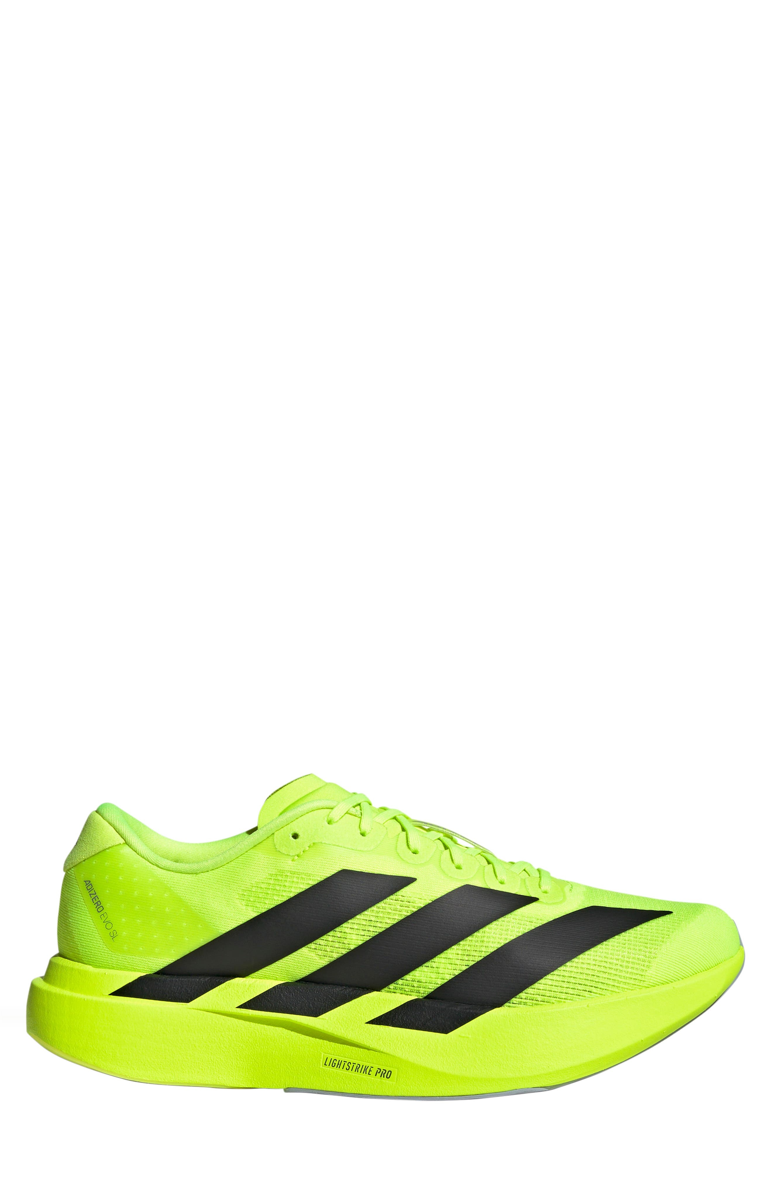 adidas Gender Inclusive Adizero Evo SL Running Shoe in Lemon/Black/Matte Silver at Nordstrom - 3