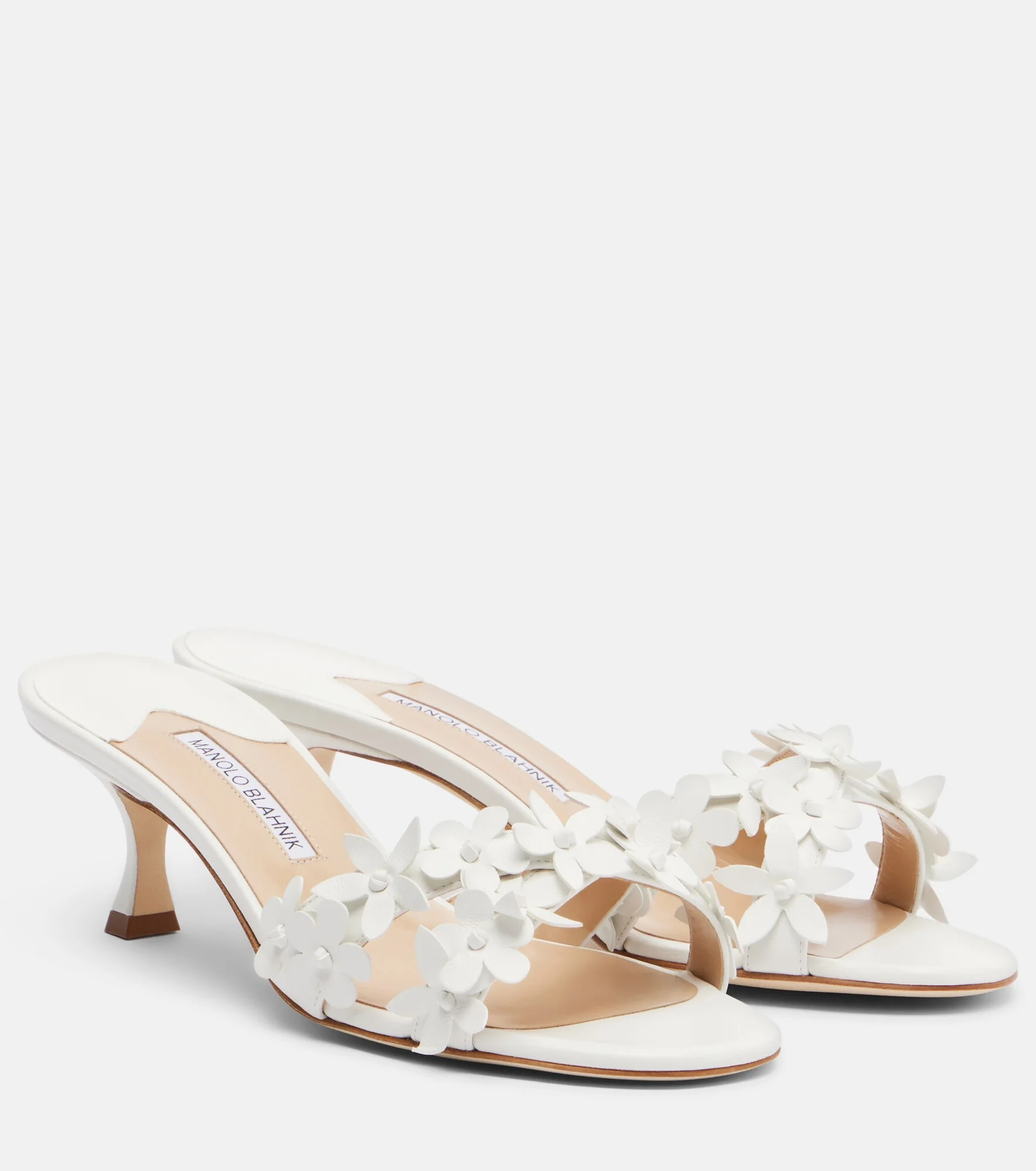 Anistarona floral-appliqué leather mules - 1