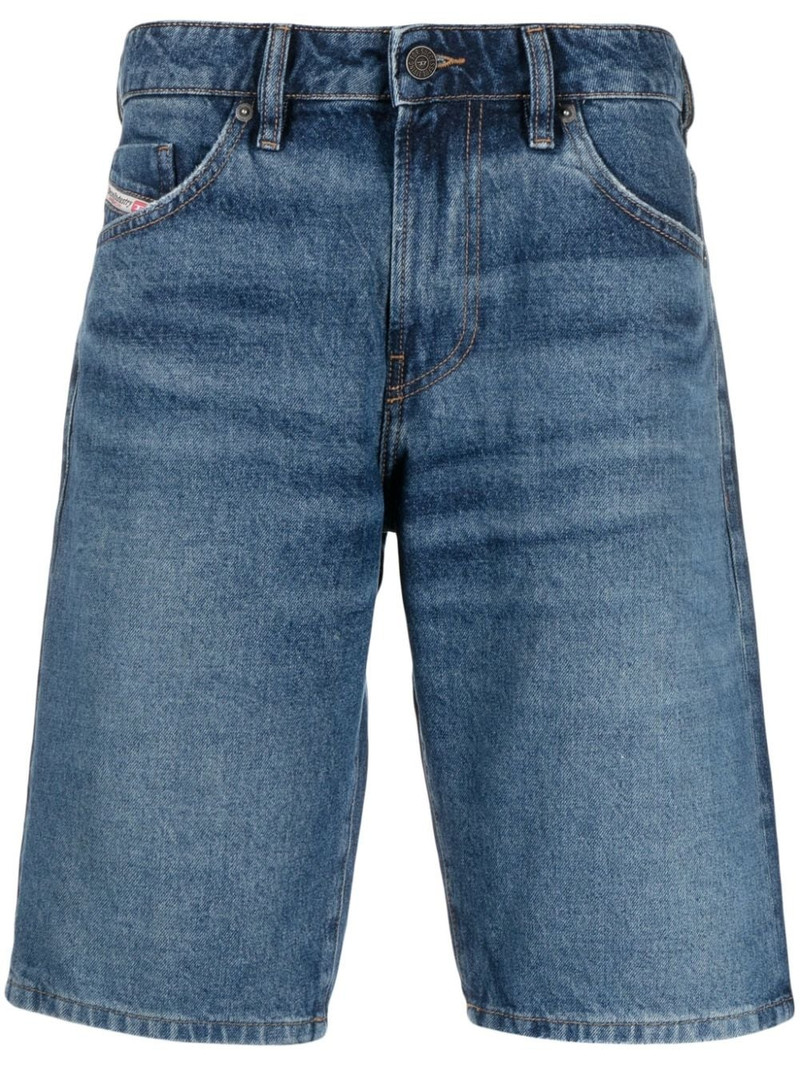 logo-patch slim-fit denim shorts 1
