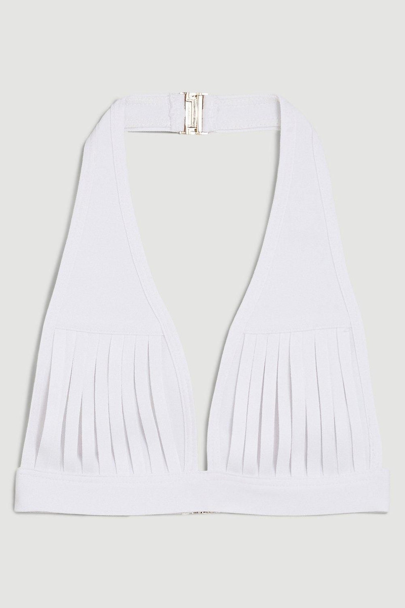 Bandage Sheer Stripe Halter Neck Top 4